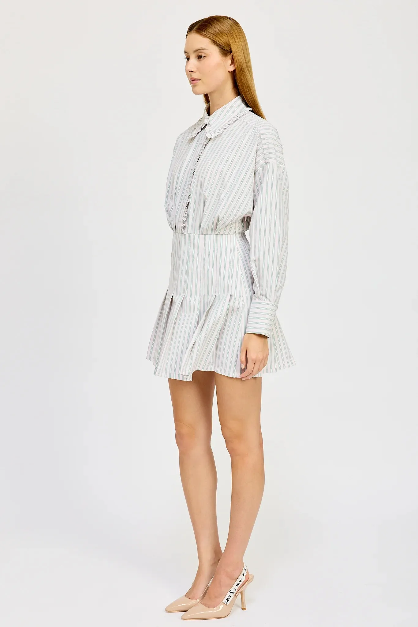 Haisley Stripe Mini Dress (Pink/Green)