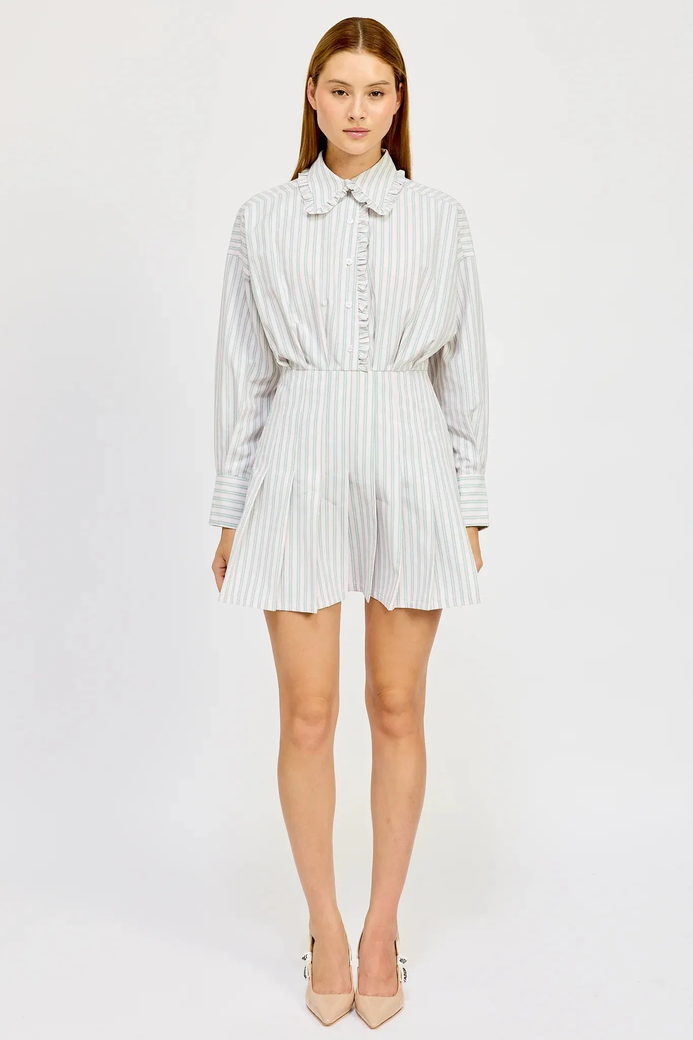 Haisley Stripe Mini Dress (Pink/Green)
