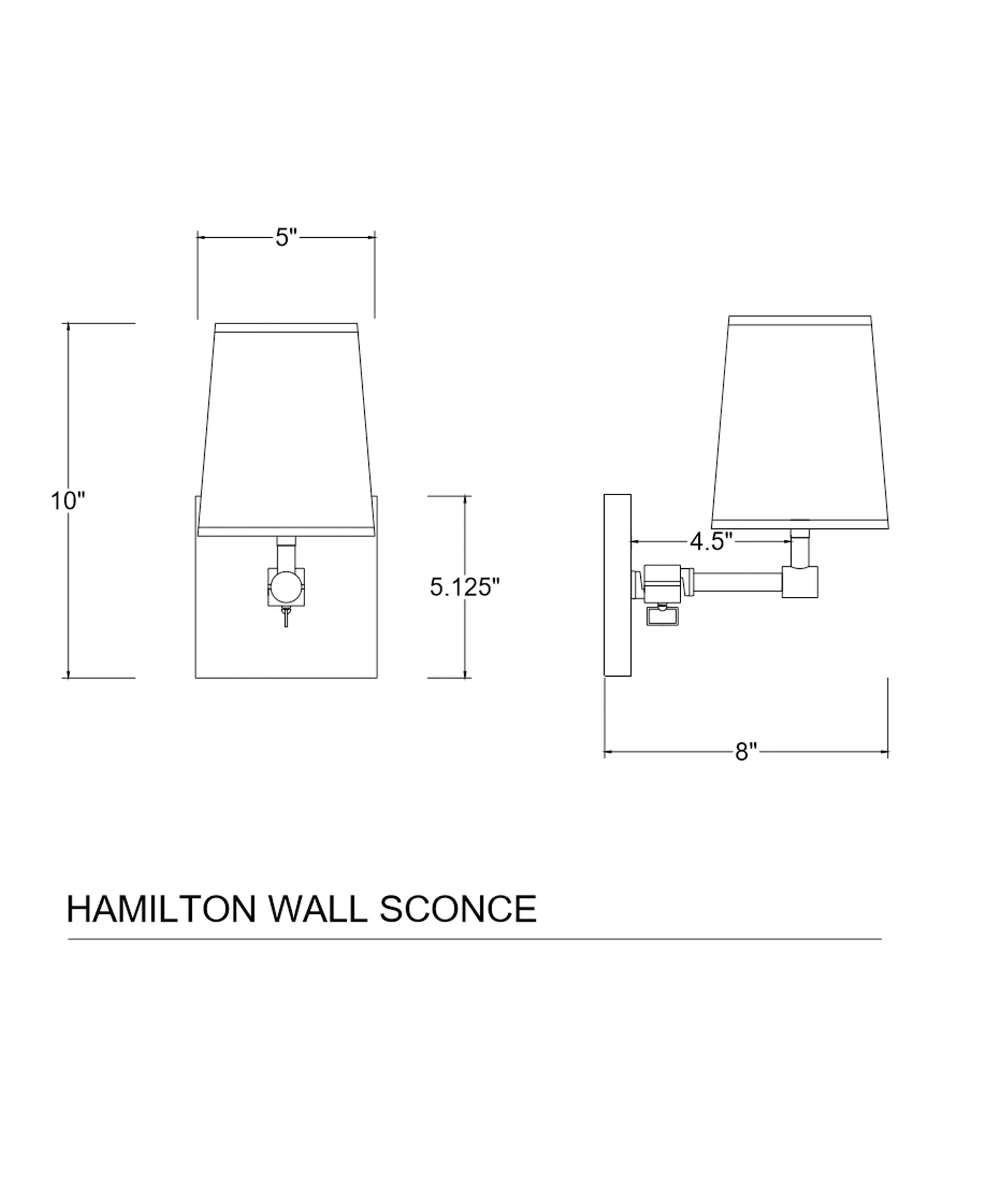 Hamilton Pivoting Wall Sconce with Linen Shade, Antique Brass
