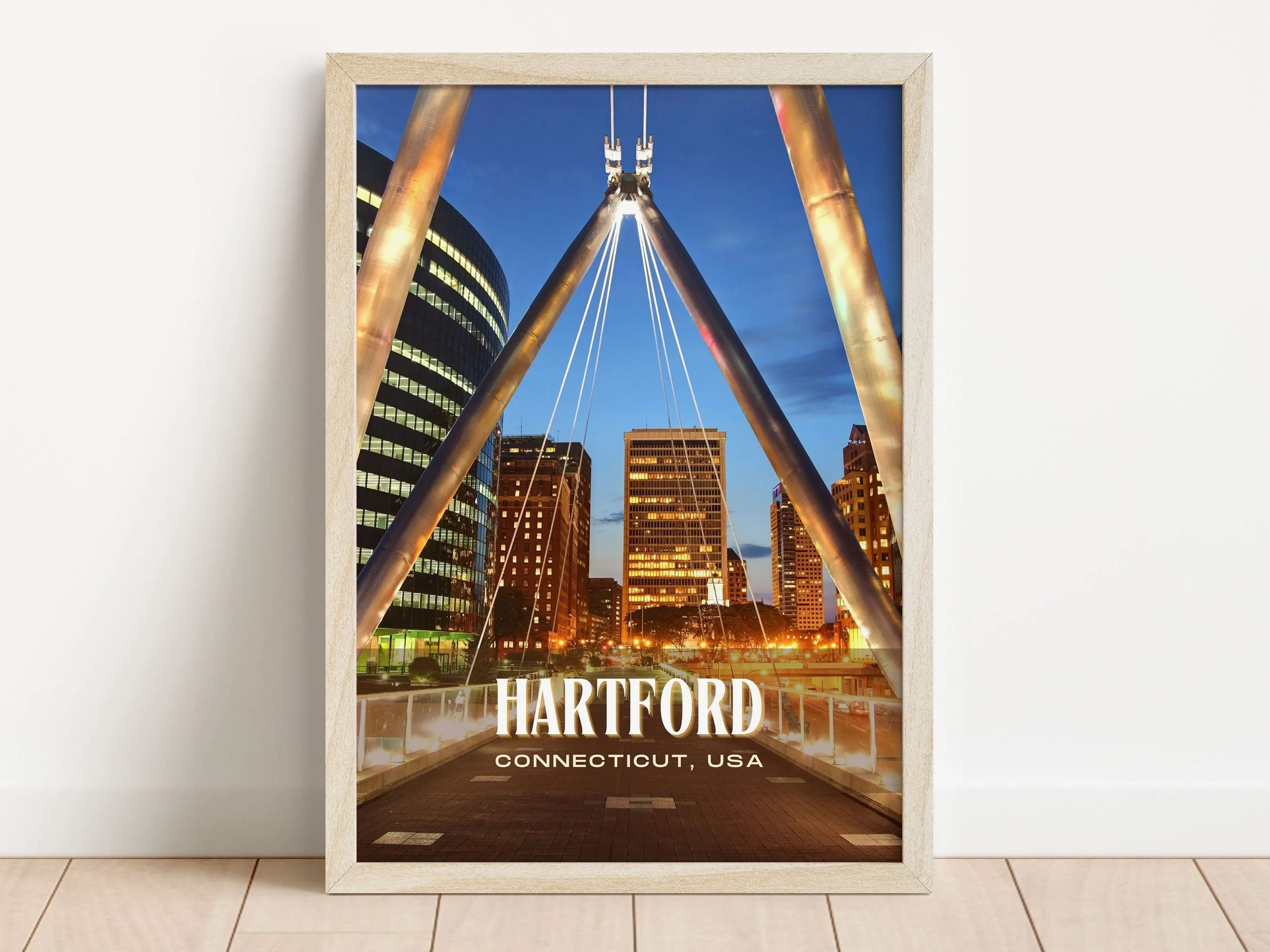 Hartford Retro Wall Art, Connecticut, USA