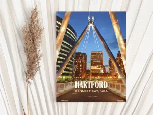 Hartford Retro Wall Art, Connecticut, USA