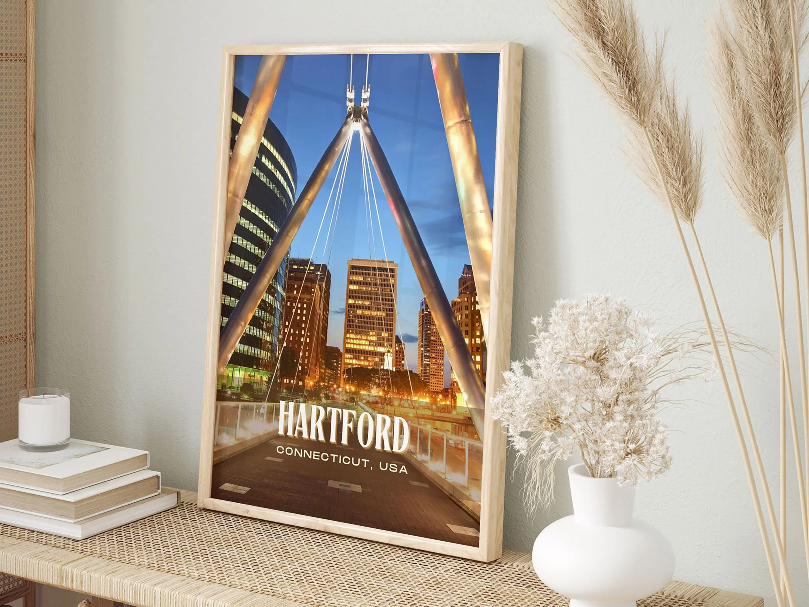 Hartford Retro Wall Art, Connecticut, USA