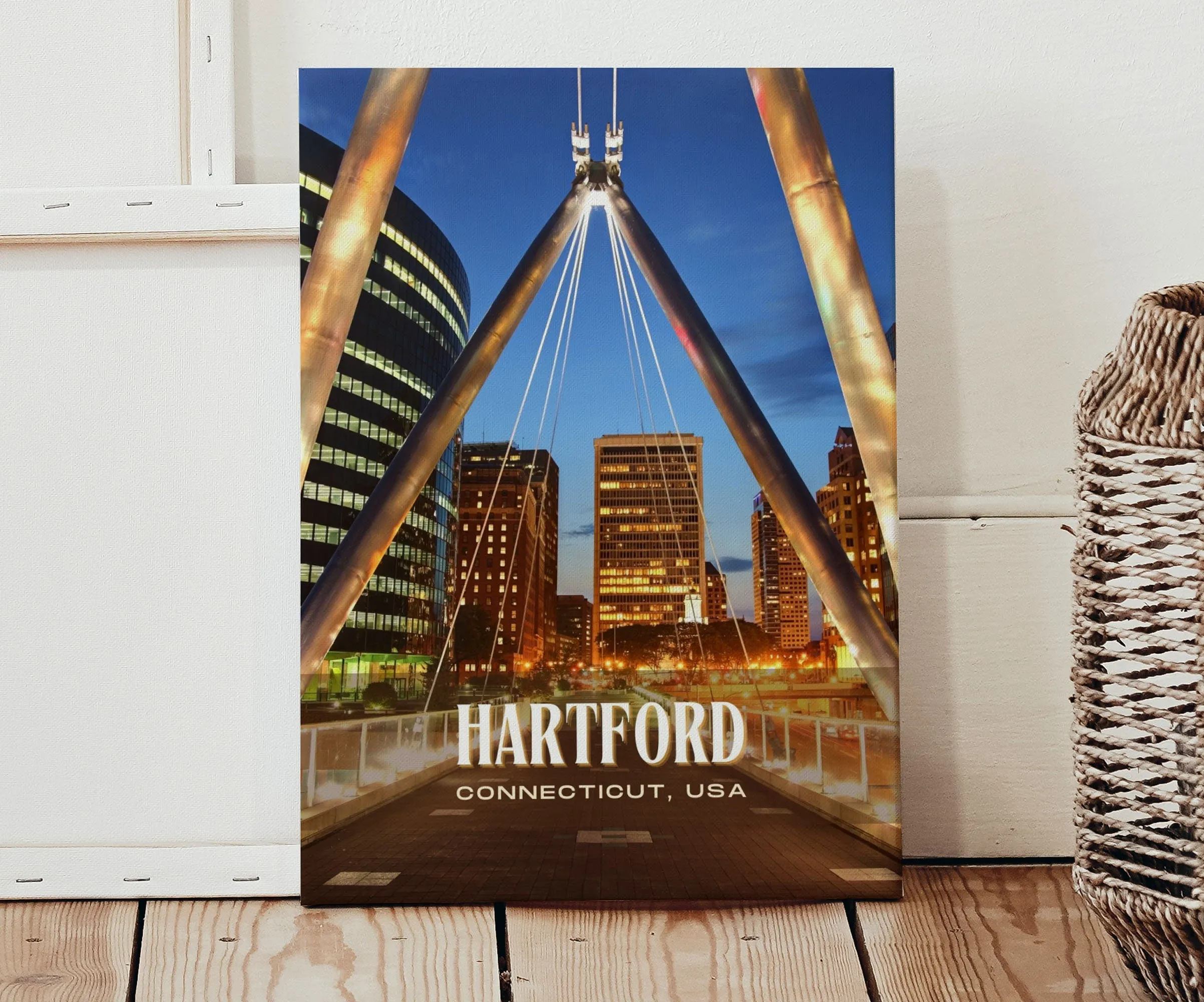 Hartford Retro Wall Art, Connecticut, USA