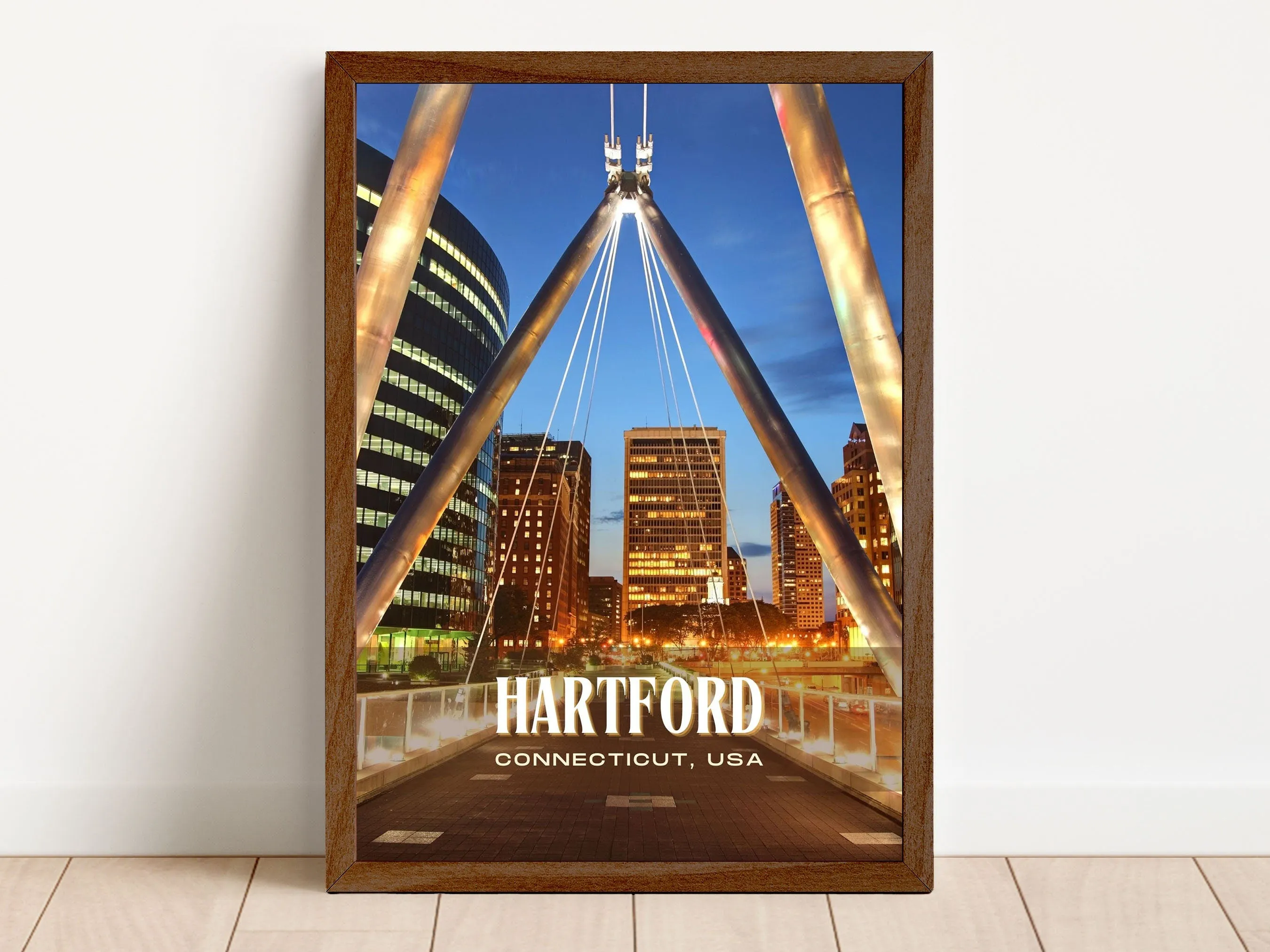 Hartford Retro Wall Art, Connecticut, USA