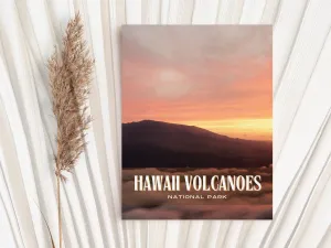 Hawaii Volcanoes Retro Wall Art, Hawaii, USA