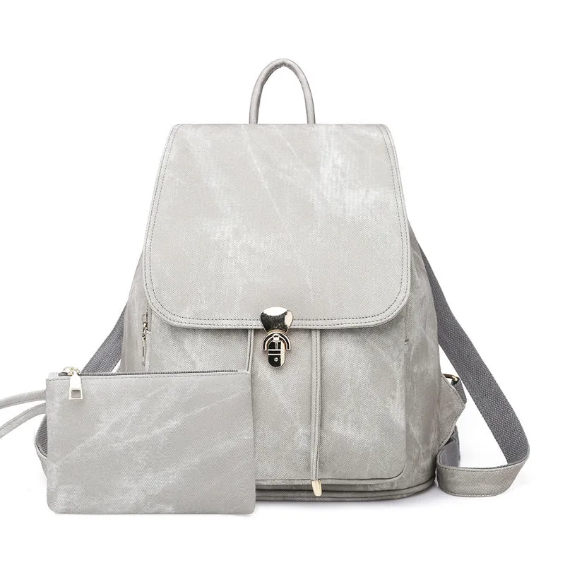 Imitation Denim Pattern Backpack