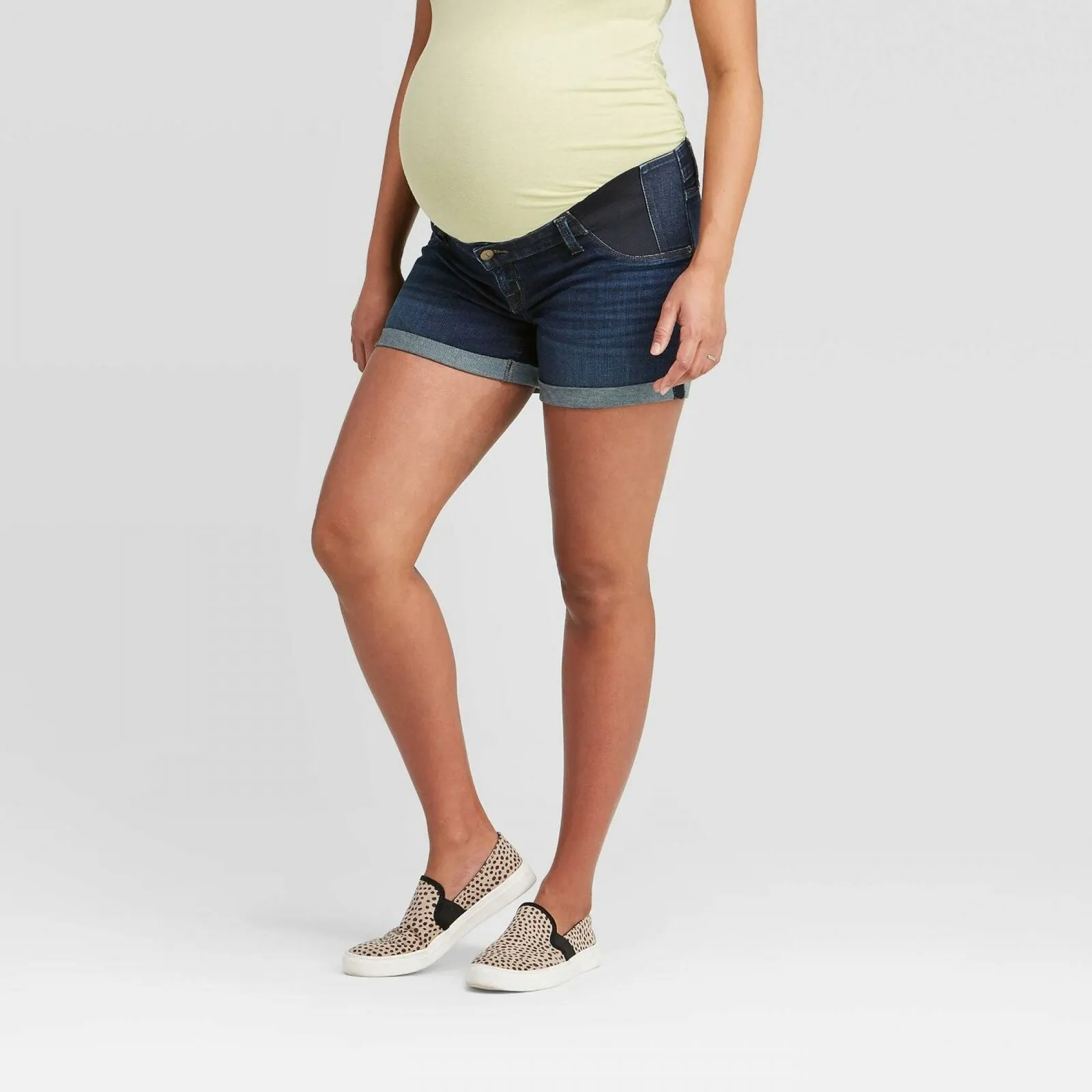 Isabel Maternity by Ingrid & Isabel Side Panel Midi Jean Shorts
