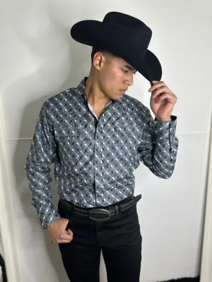 Isandro Grey Print Shirt