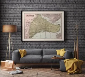 Istanbul Map Print| Turkey Vintage Map