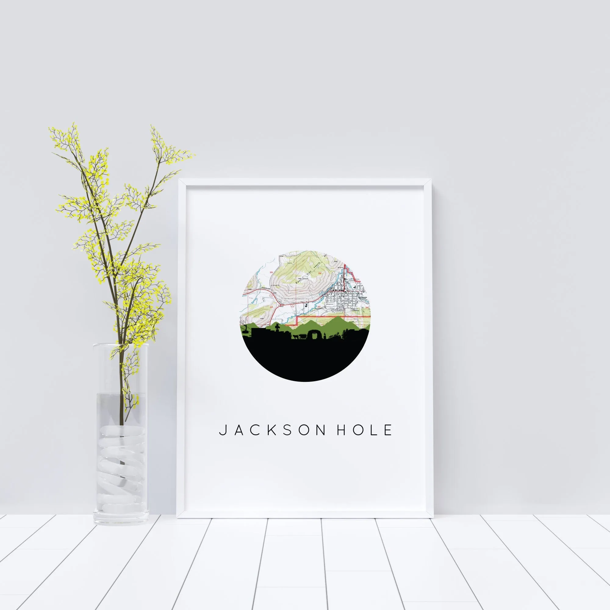 Jackson Hole Poster | Map Art & Decor | Wyoming Ski Trip Souvenir | Perfect Gift for Outdoor Lovers and Travelers