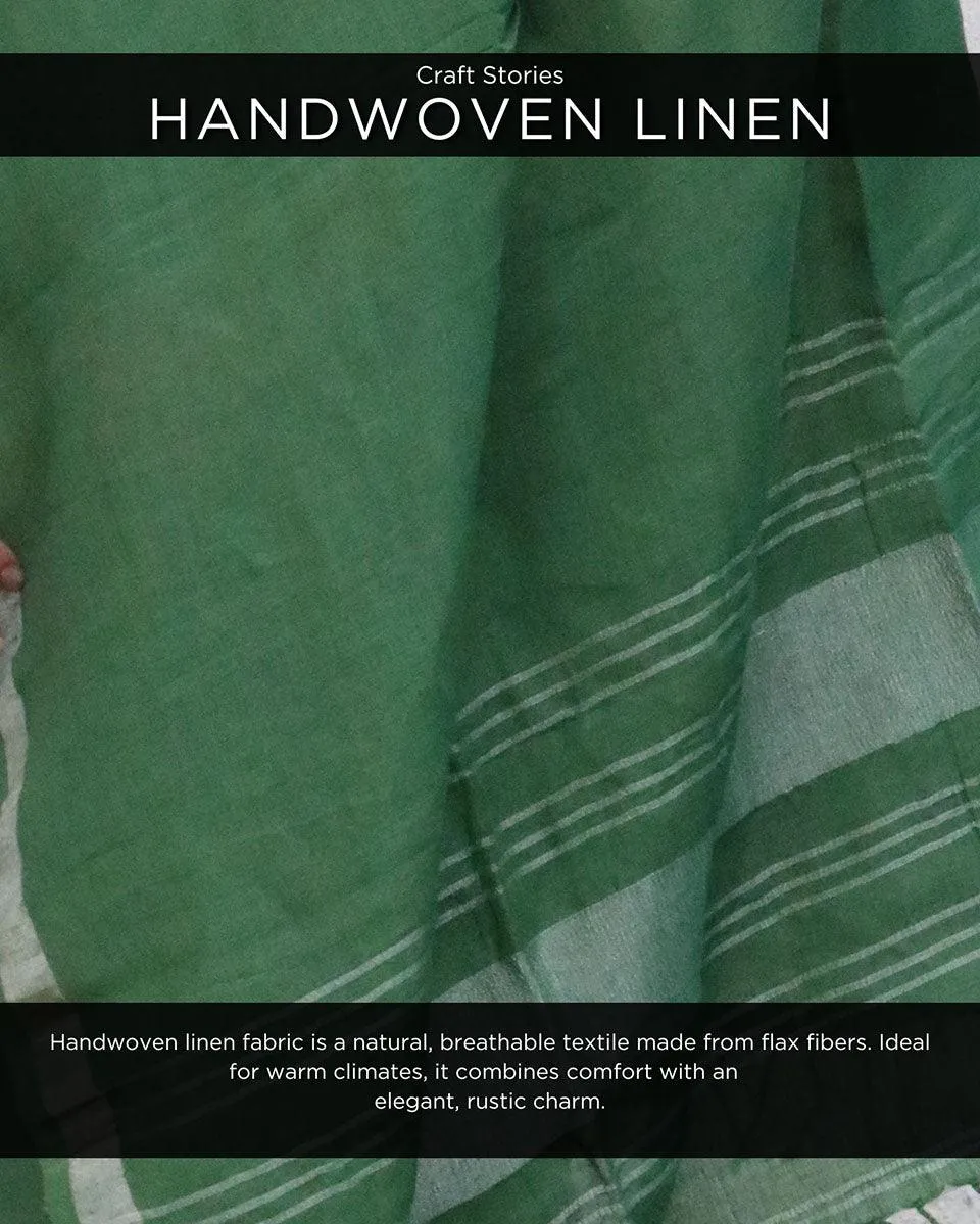 Janine Handwoven Linen Dupatta - Breathe