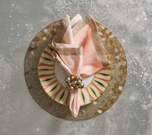 Kim Seybert Napkin Dip Dye Blush and Gold