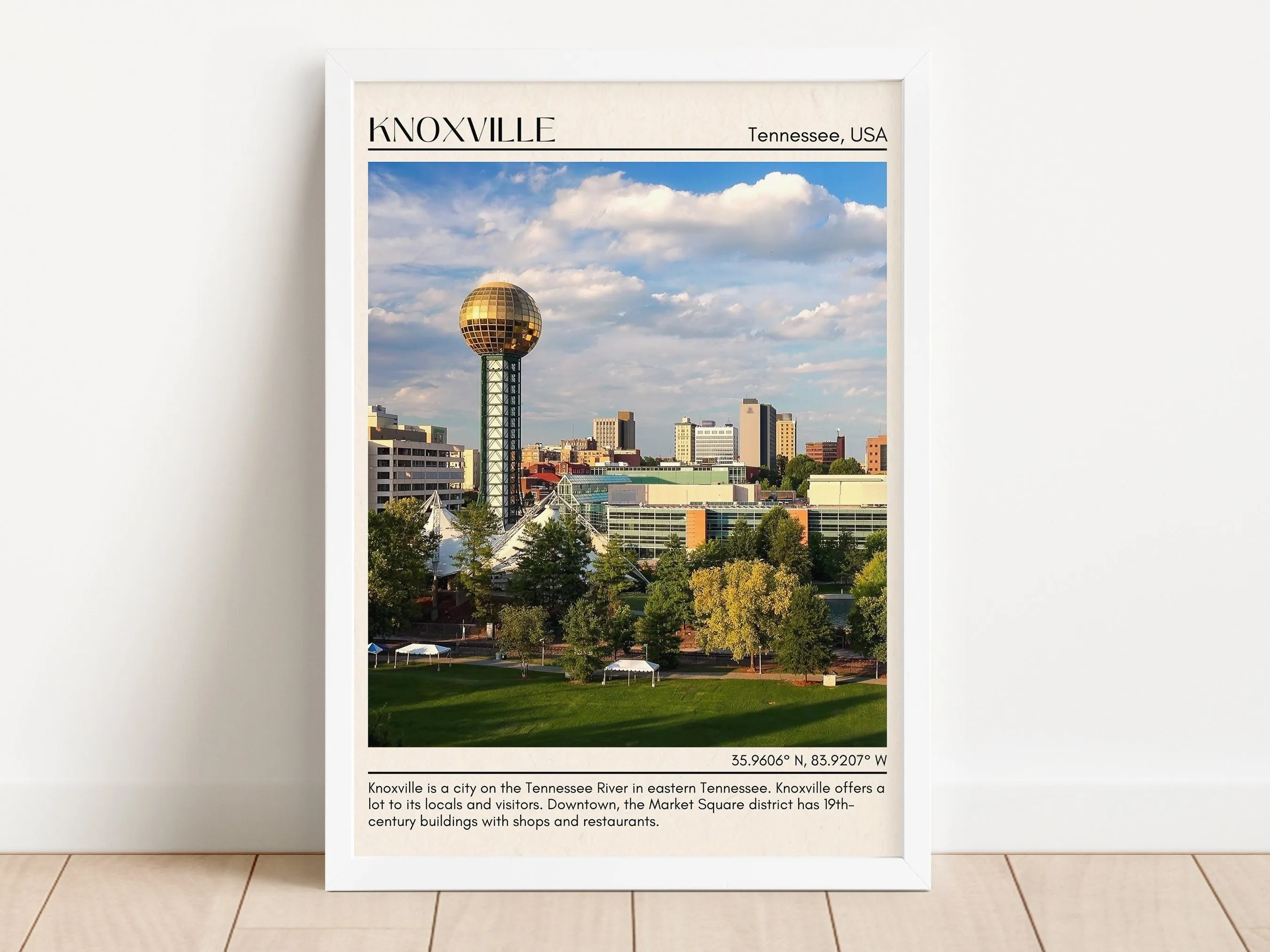 Knoxville Minimal Wall Art, Tennessee, USA