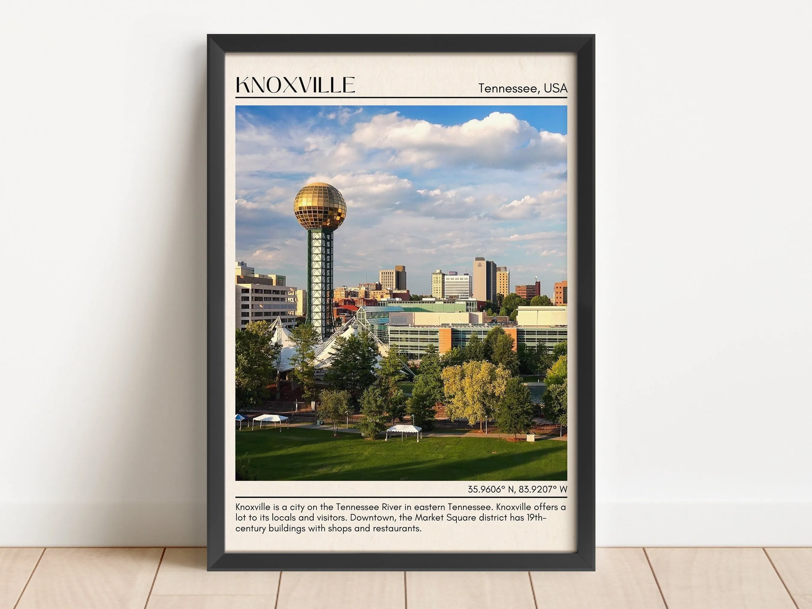 Knoxville Minimal Wall Art, Tennessee, USA
