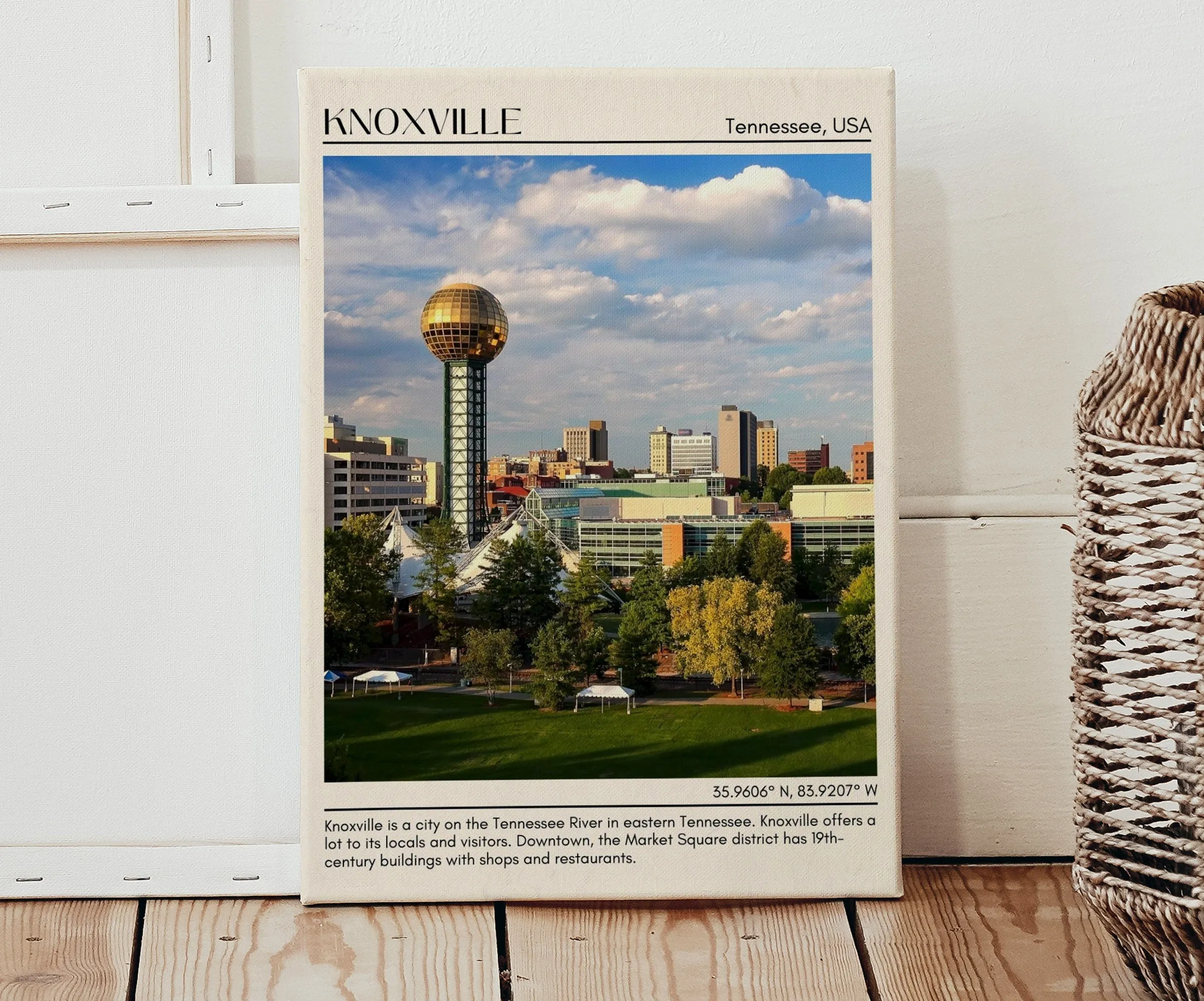 Knoxville Minimal Wall Art, Tennessee, USA