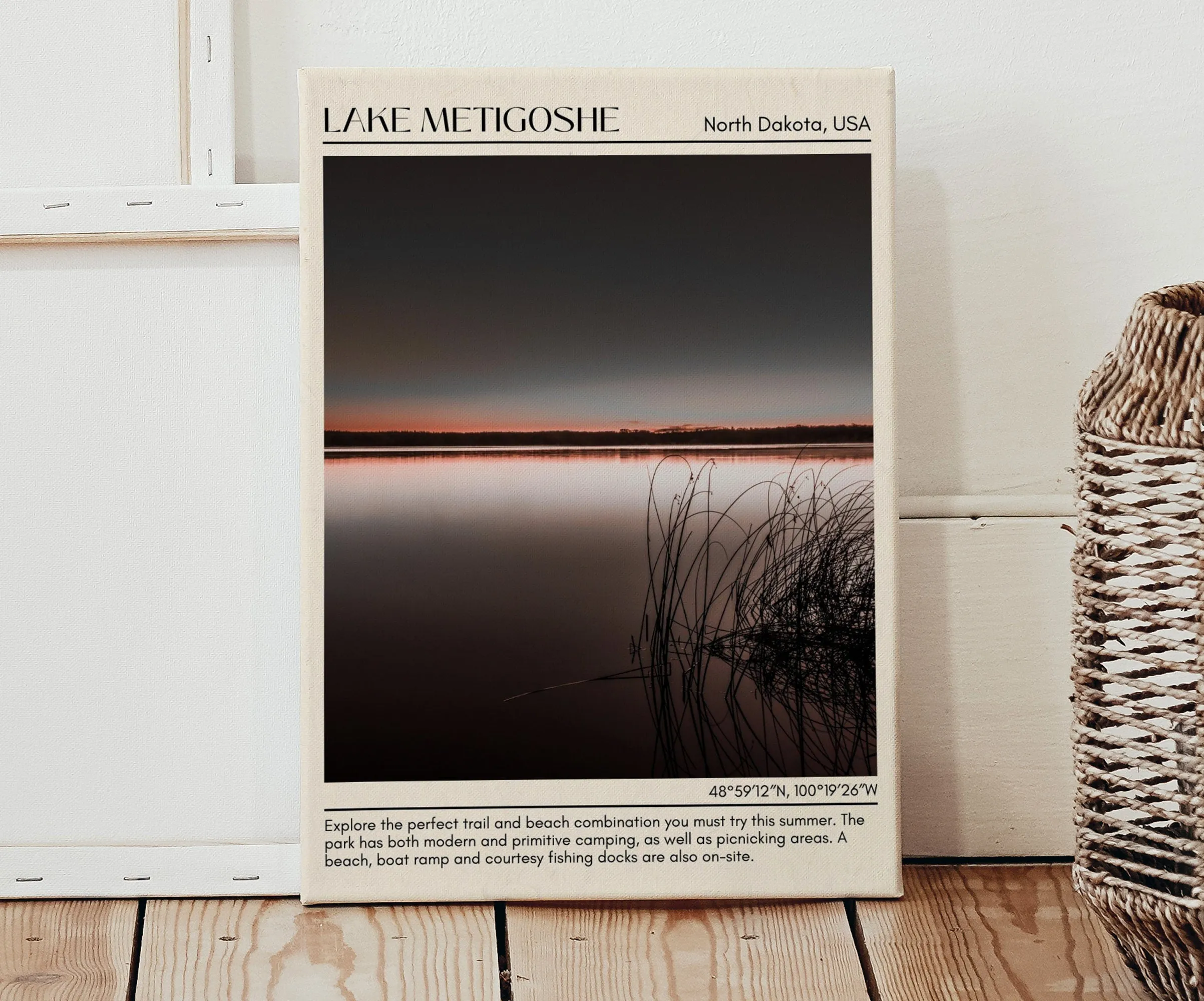 Lake Metigoshe State Park beach Wall Canvas, USA