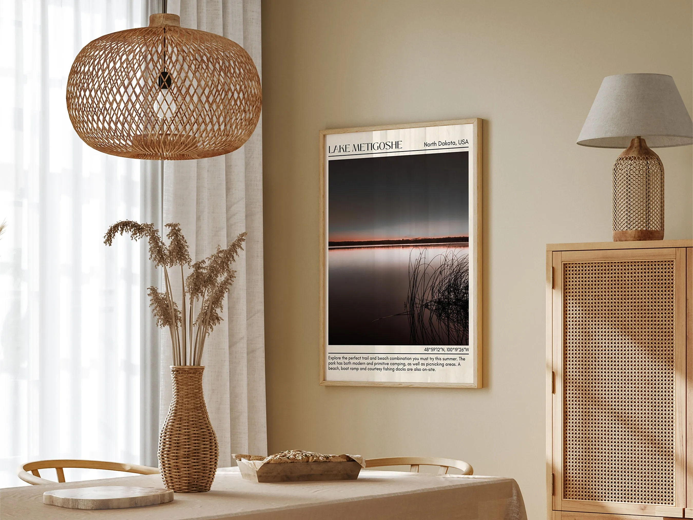 Lake Metigoshe State Park beach Wall Canvas, USA