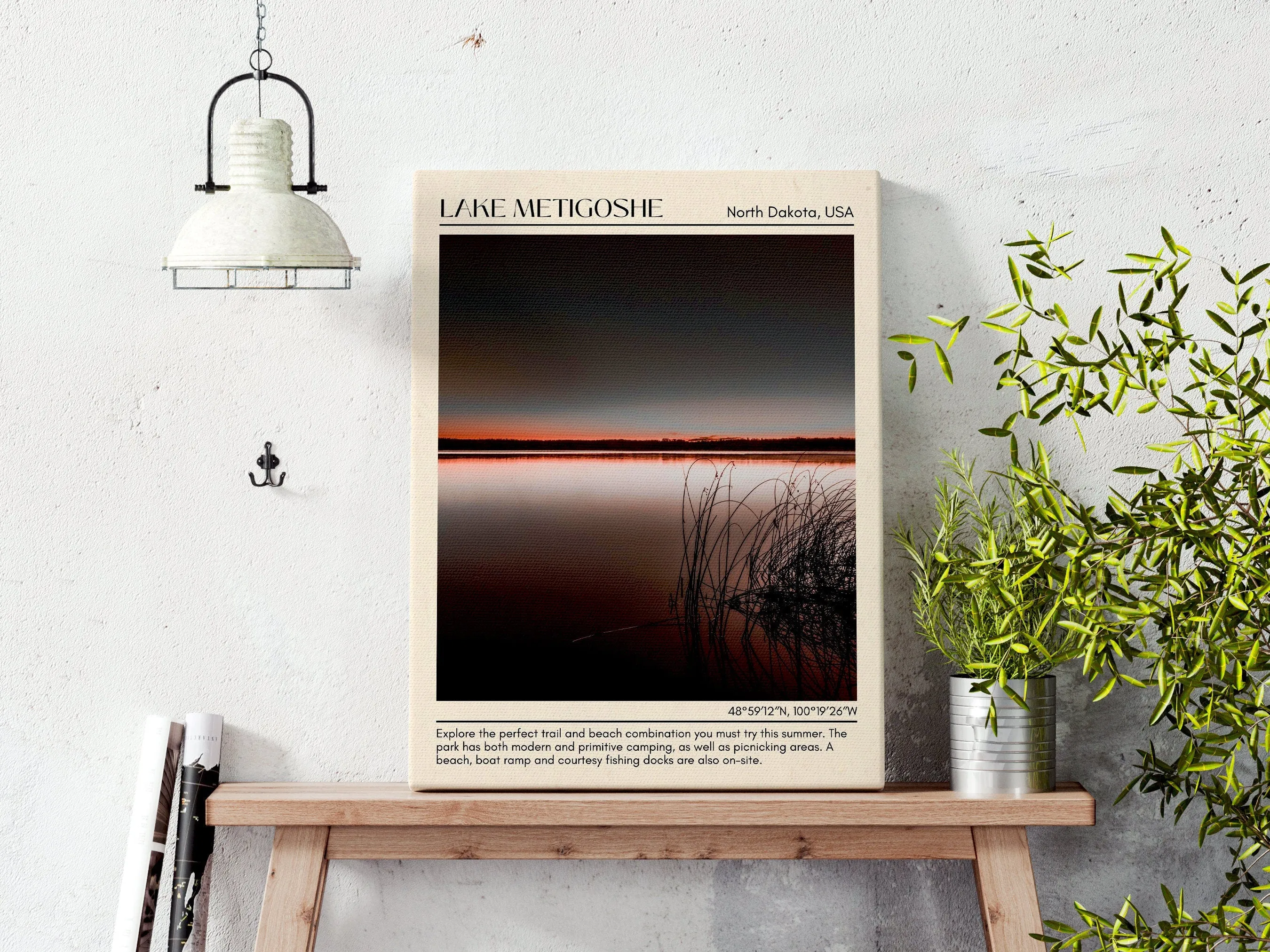 Lake Metigoshe State Park beach Wall Canvas, USA
