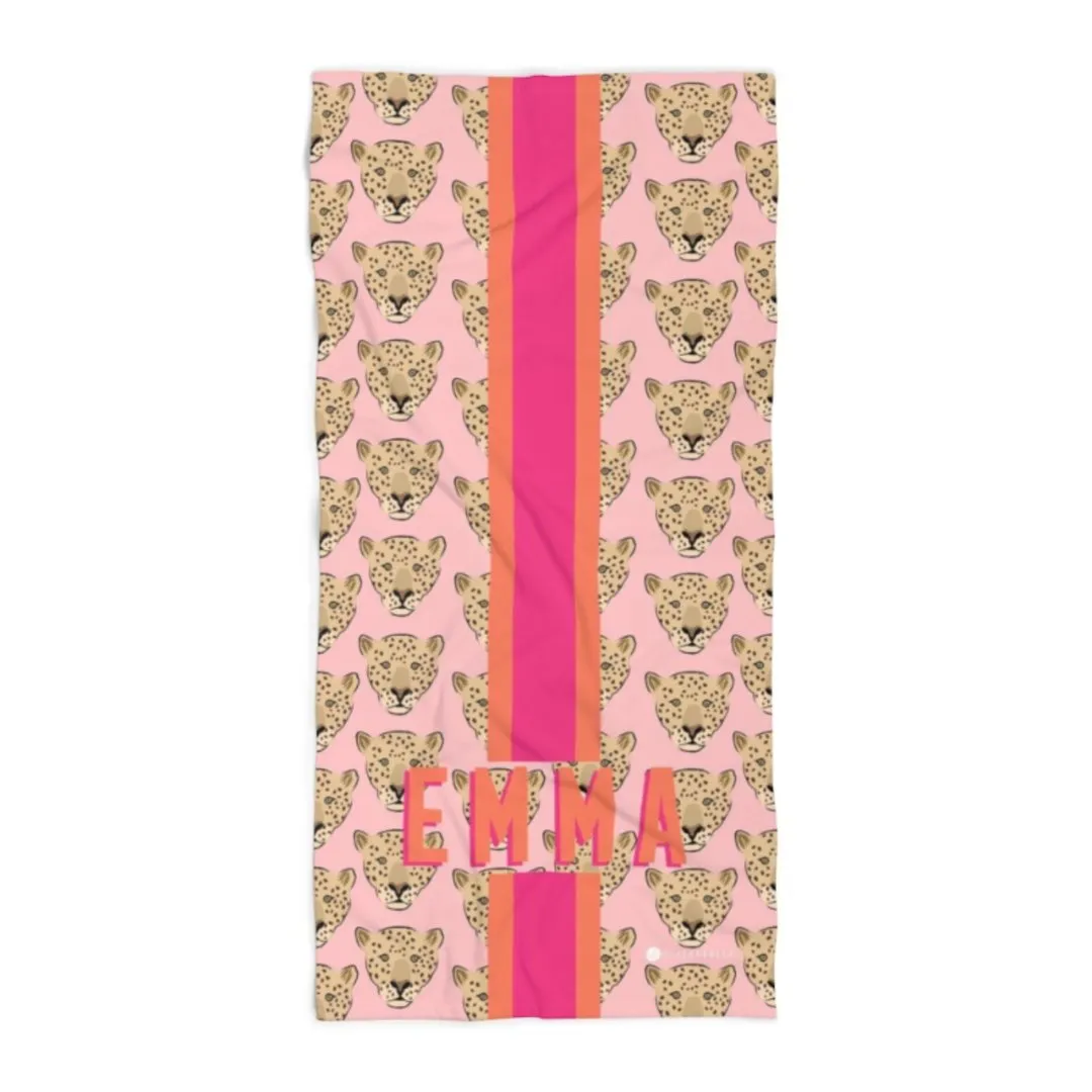 Leopard Face Beach Towel