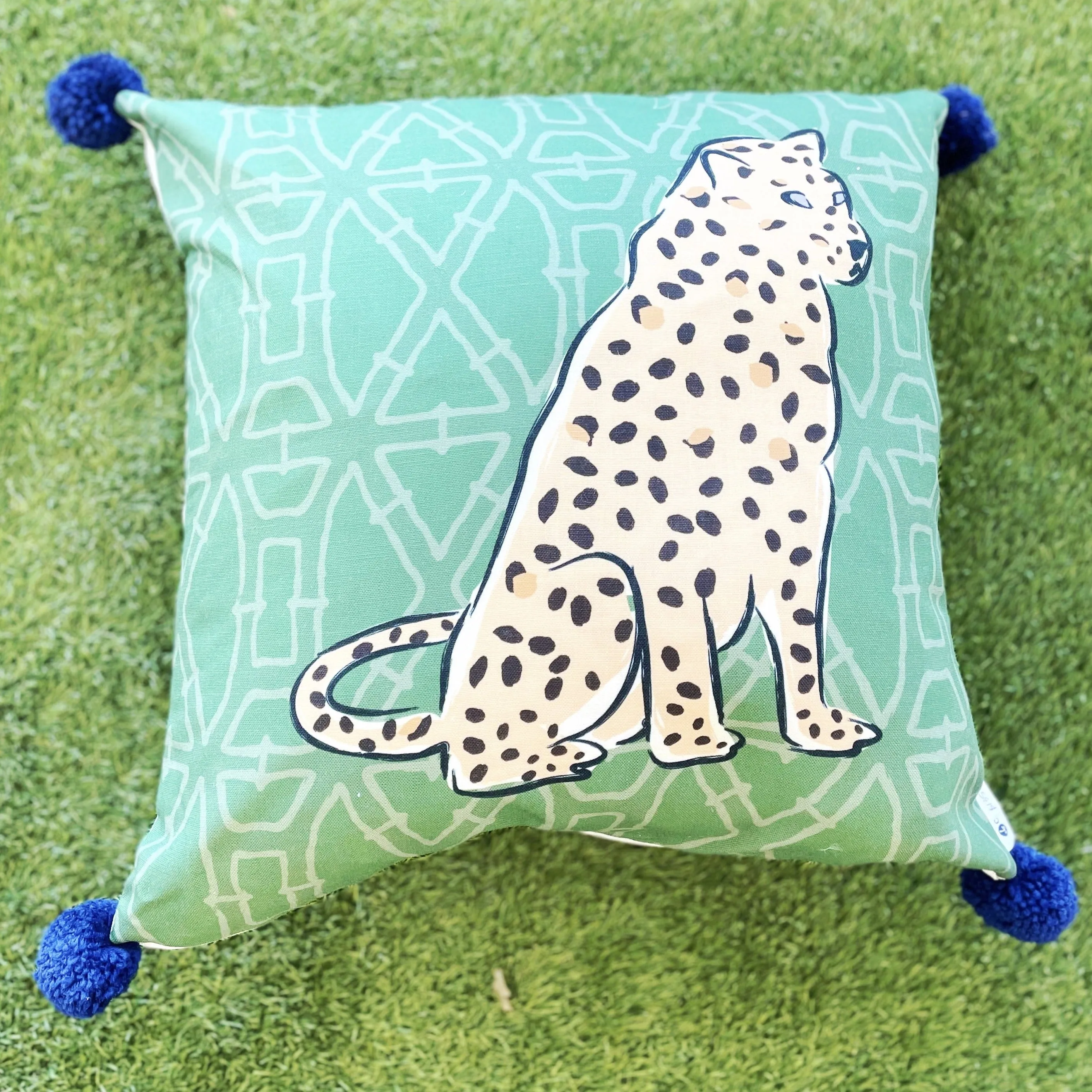Leopard Pom Pom Pillow Cover