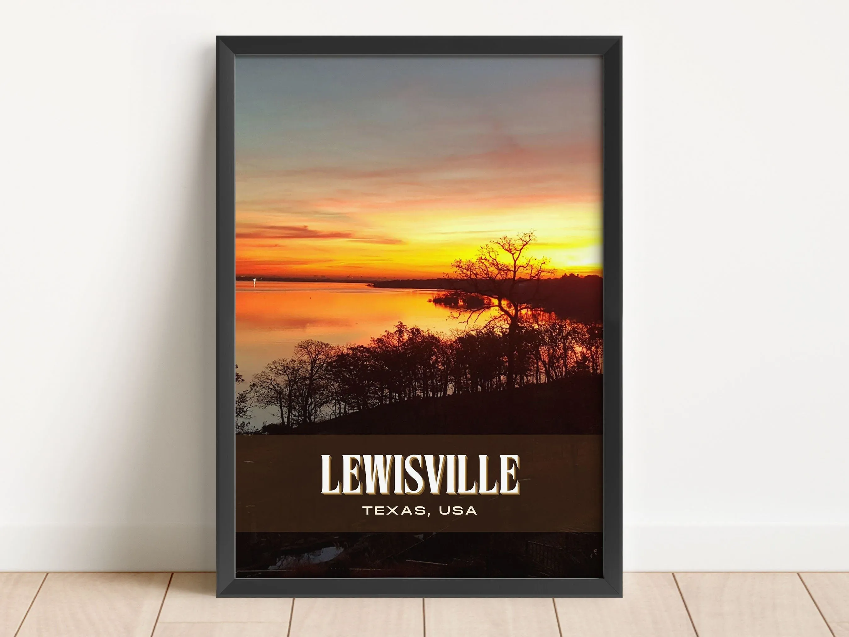 Lewisville Retro Wall Art, Texas, USA