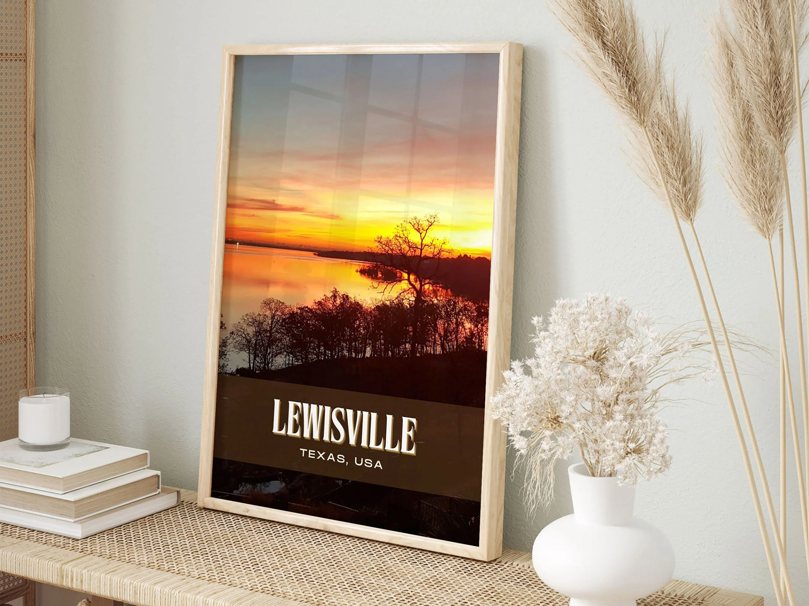 Lewisville Retro Wall Art, Texas, USA