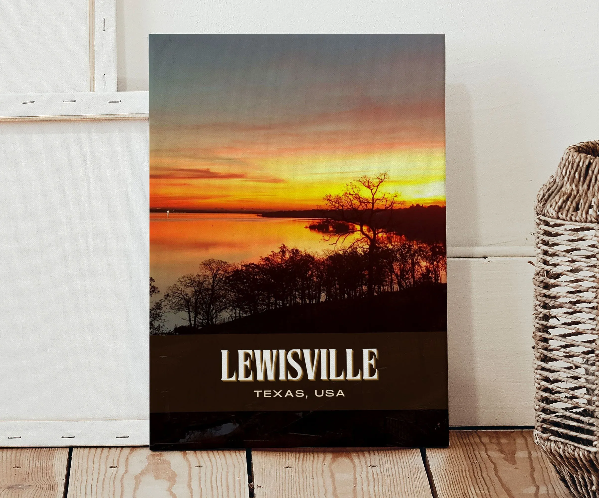 Lewisville Retro Wall Art, Texas, USA