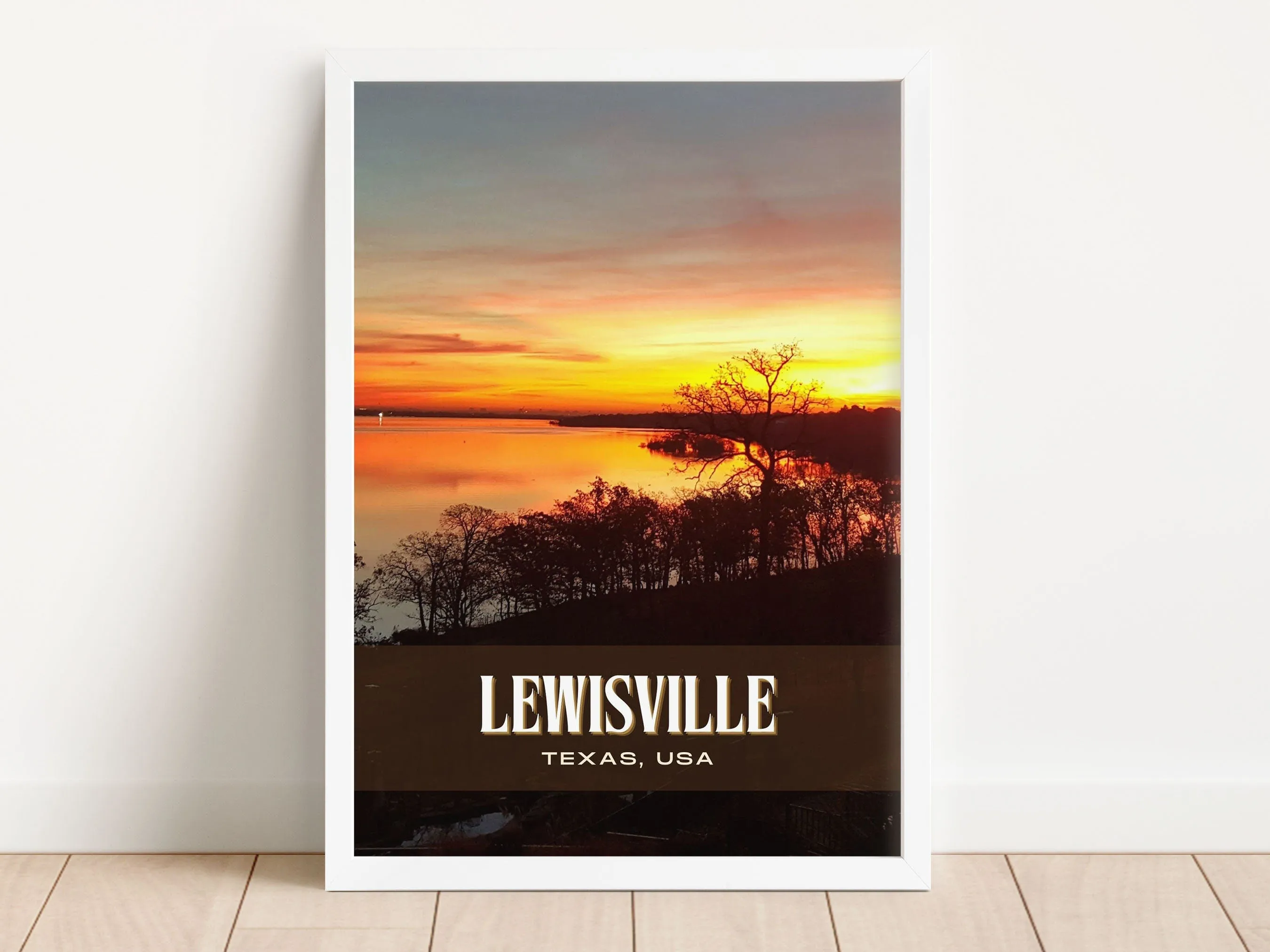 Lewisville Retro Wall Art, Texas, USA