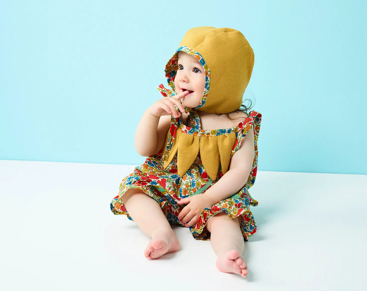 Liberty Flower petal baby romper