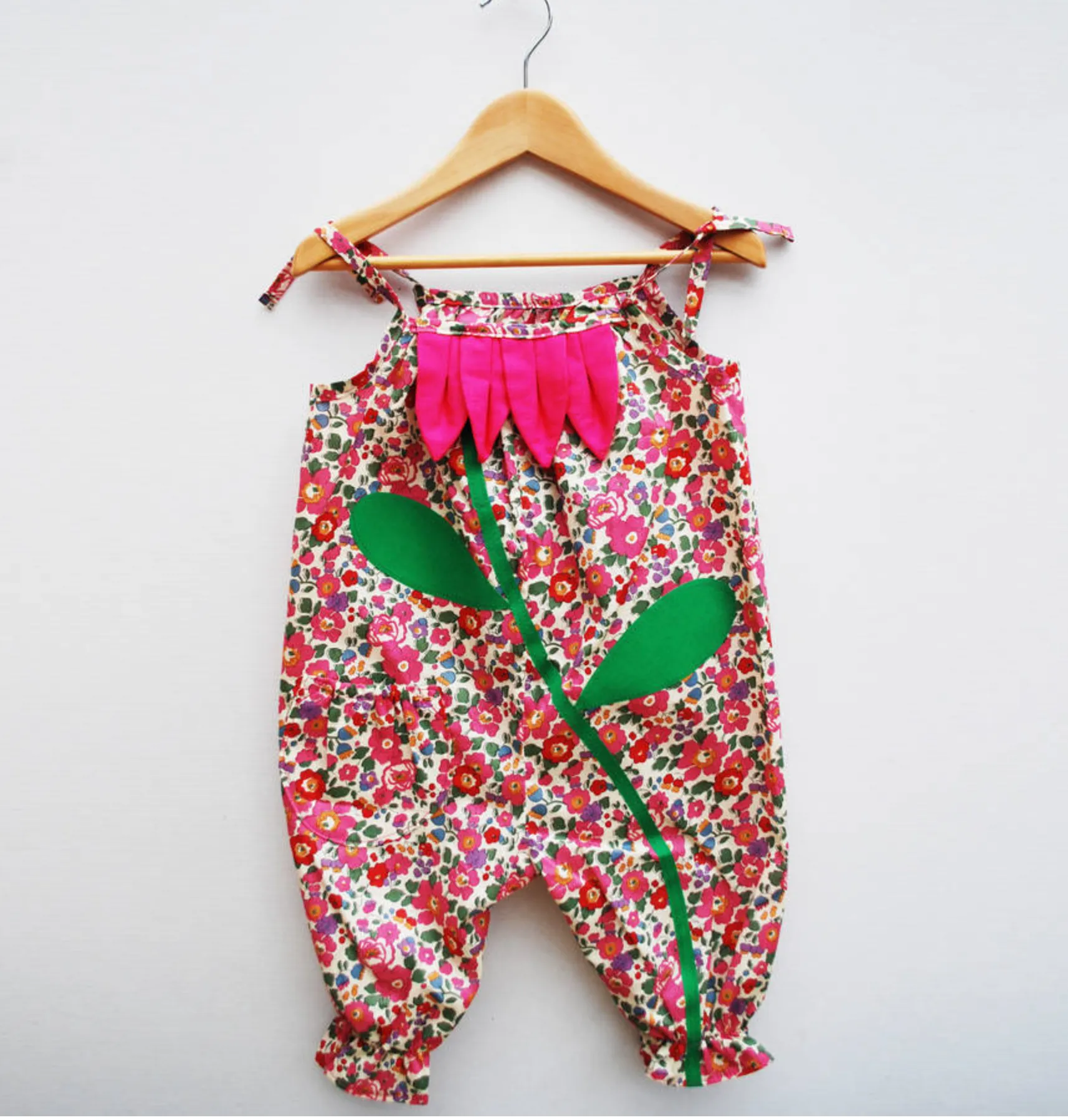 Liberty Flower petal baby romper