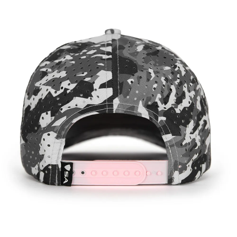 Limited Edition Performance Snapback | Pink Battle | Geo-Camo | Grey PreOrder