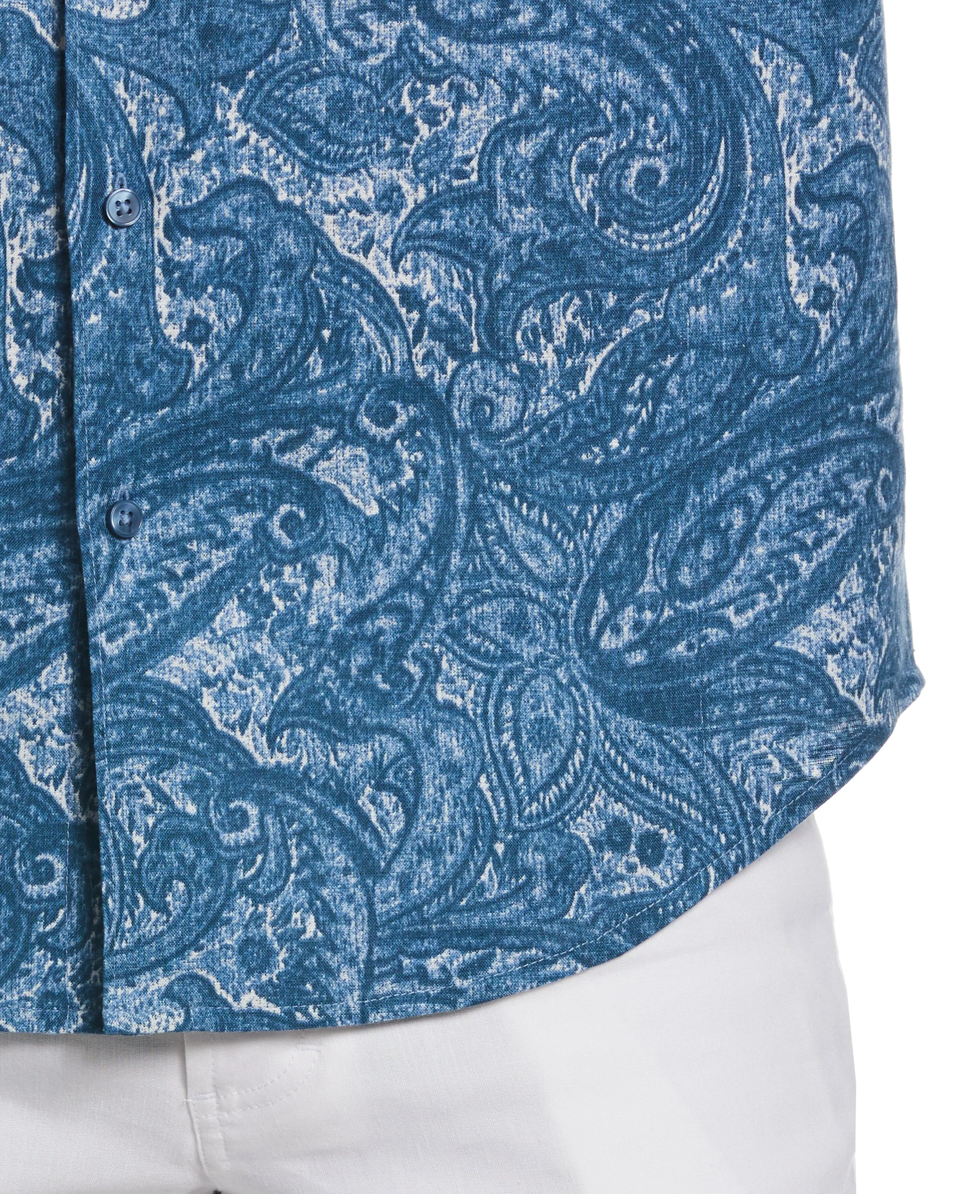 Linen Blend Paisley Print Shirt