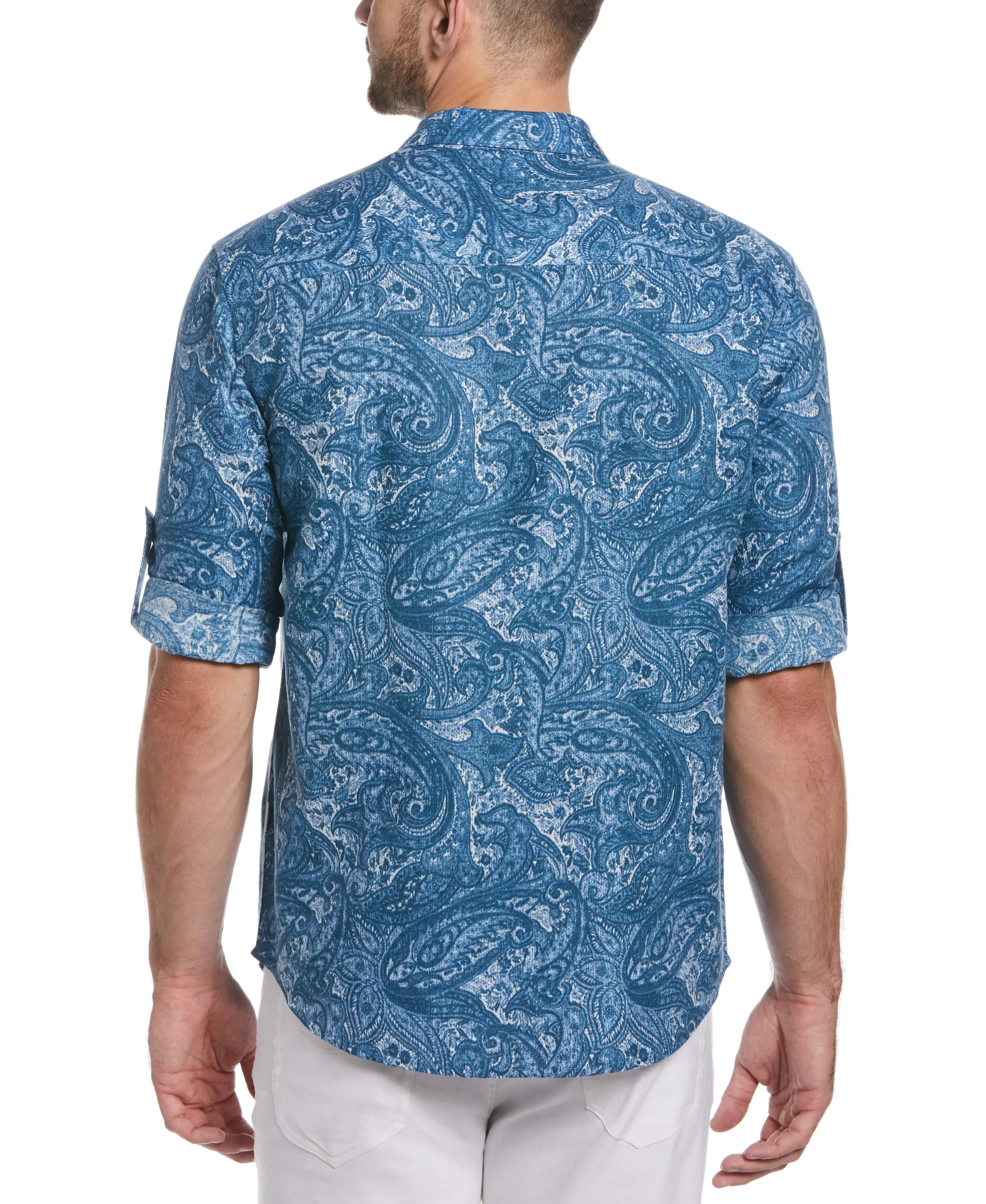 Linen Blend Paisley Print Shirt
