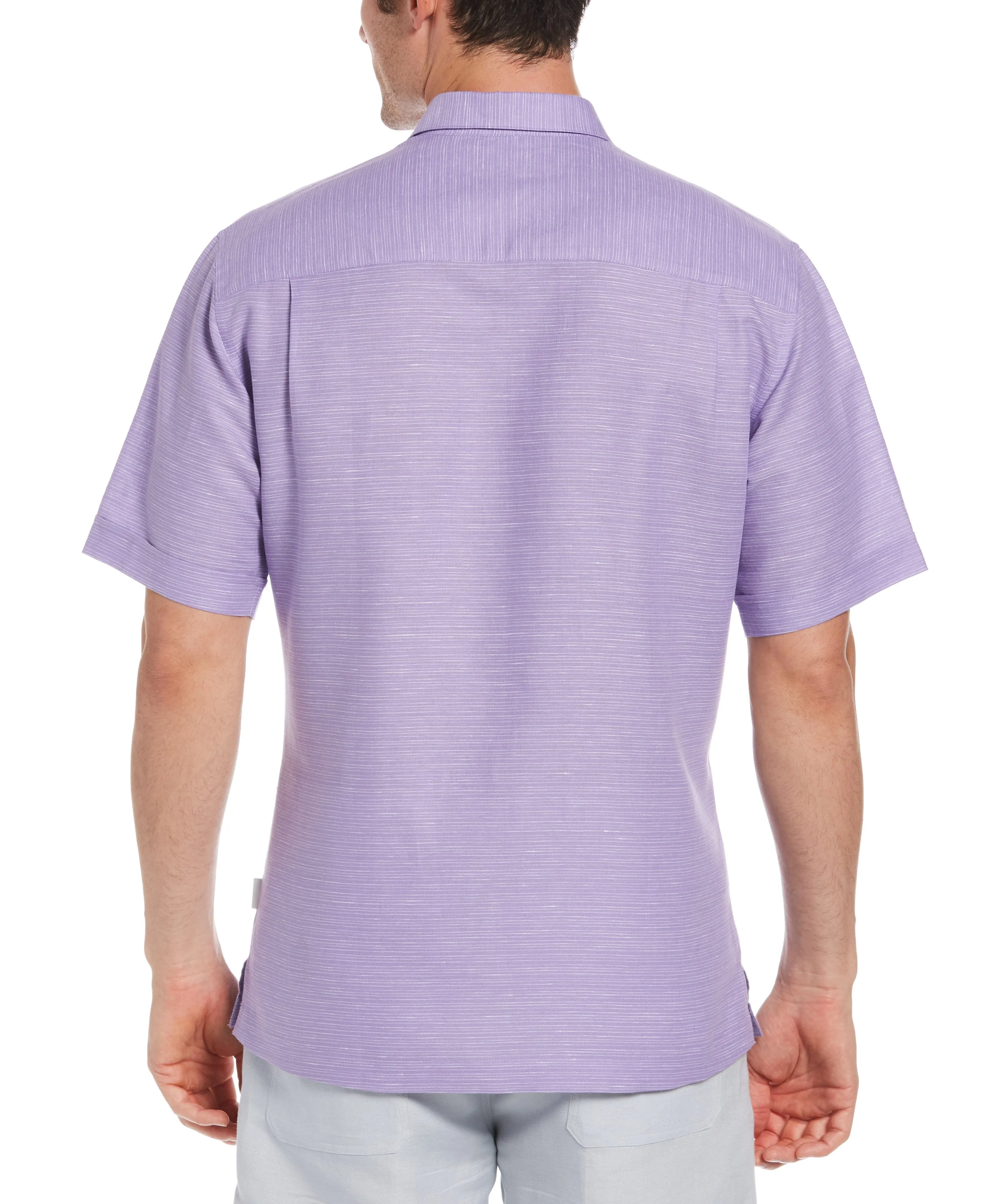 Linen-Blend Yarn Dye Stripe Guayabera Shirt