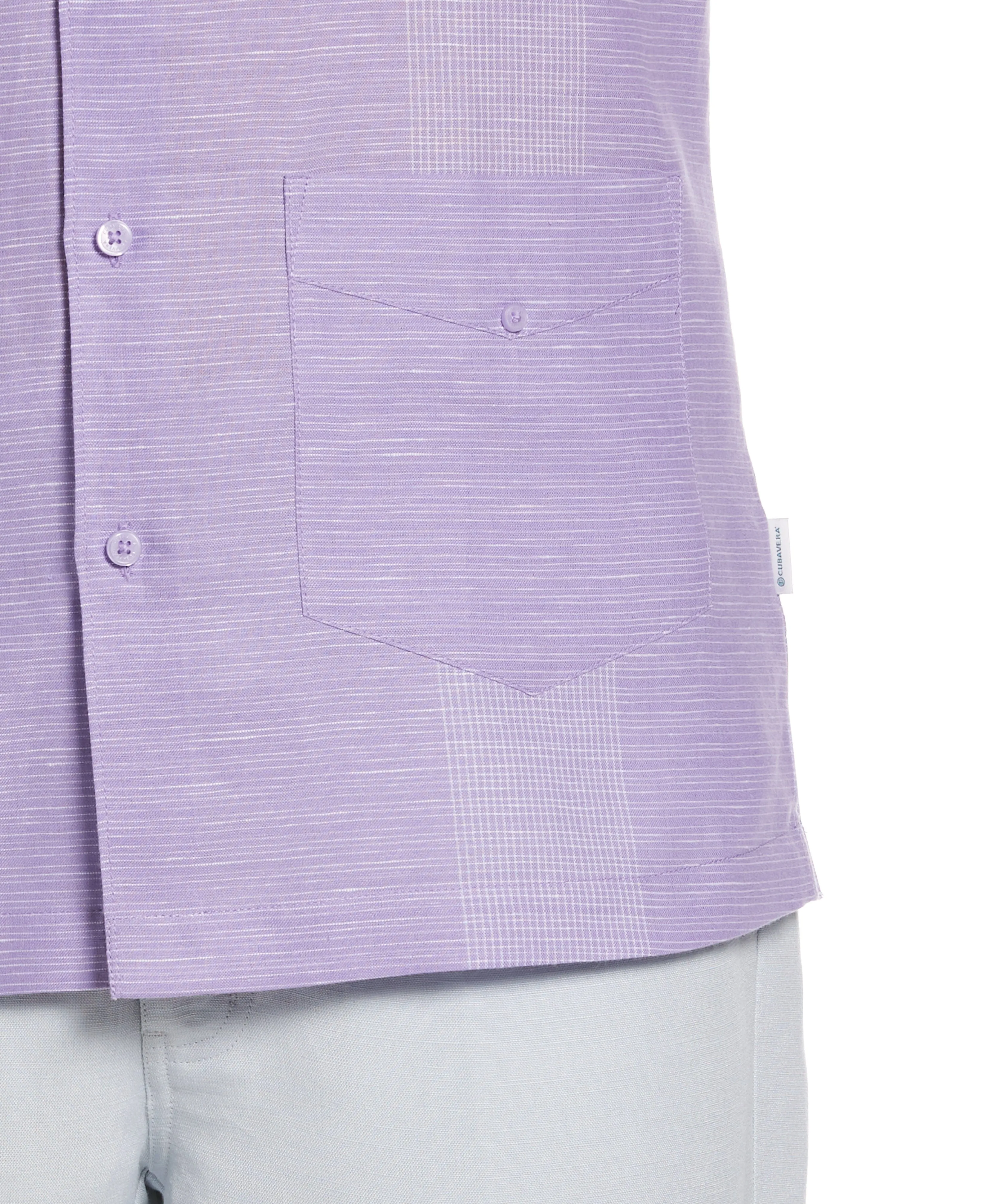 Linen-Blend Yarn Dye Stripe Guayabera Shirt