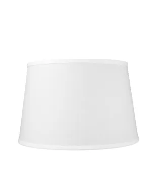 Linen Drum Lampshade in White, Large