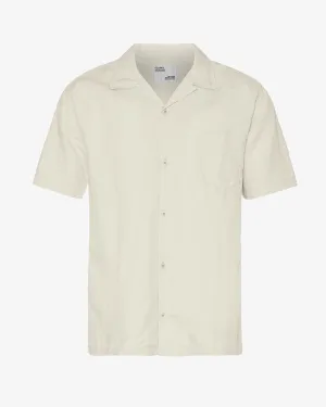 Linen Short Sleeved Shirt - Ivory White