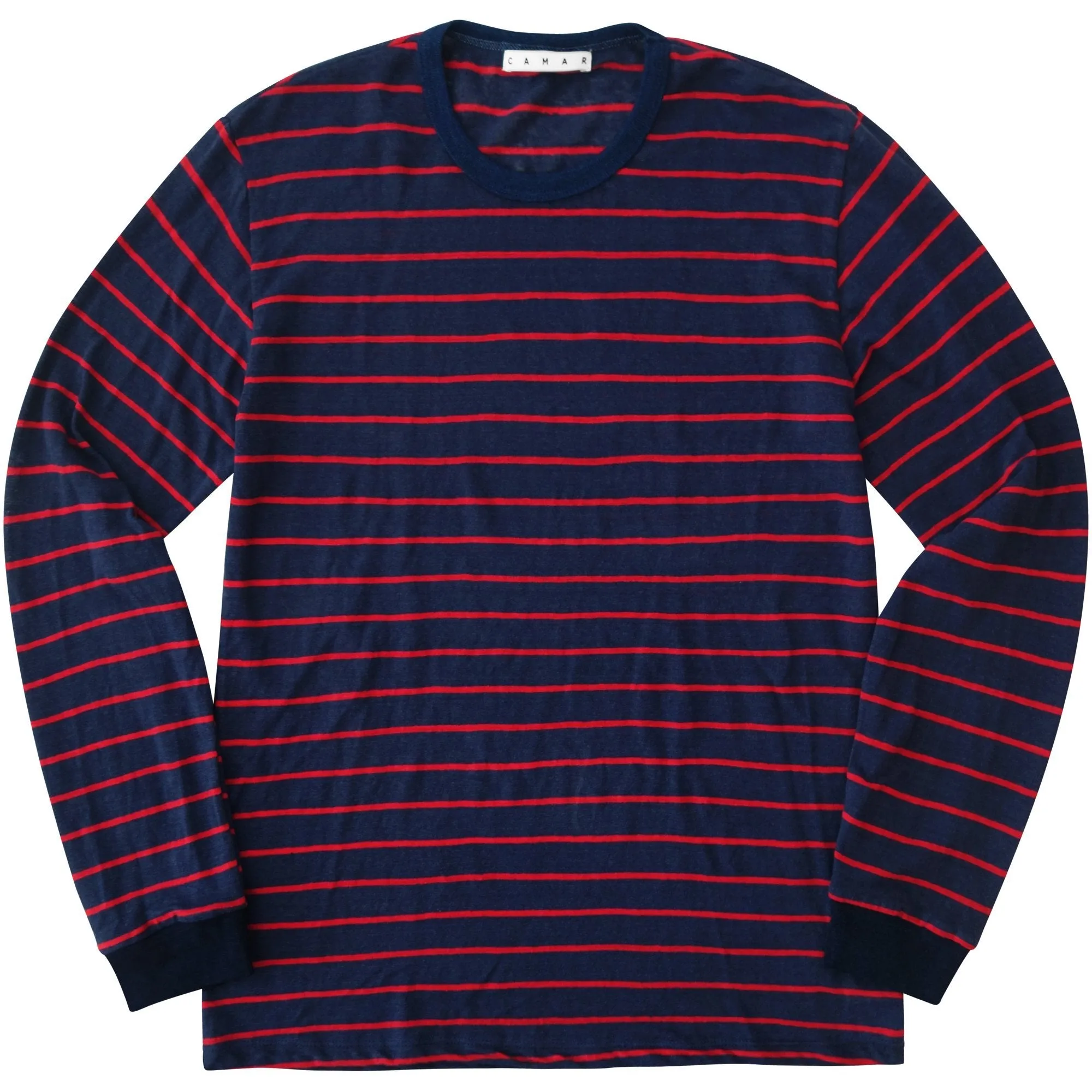 Linen Stripe Long Sleeve (Red)