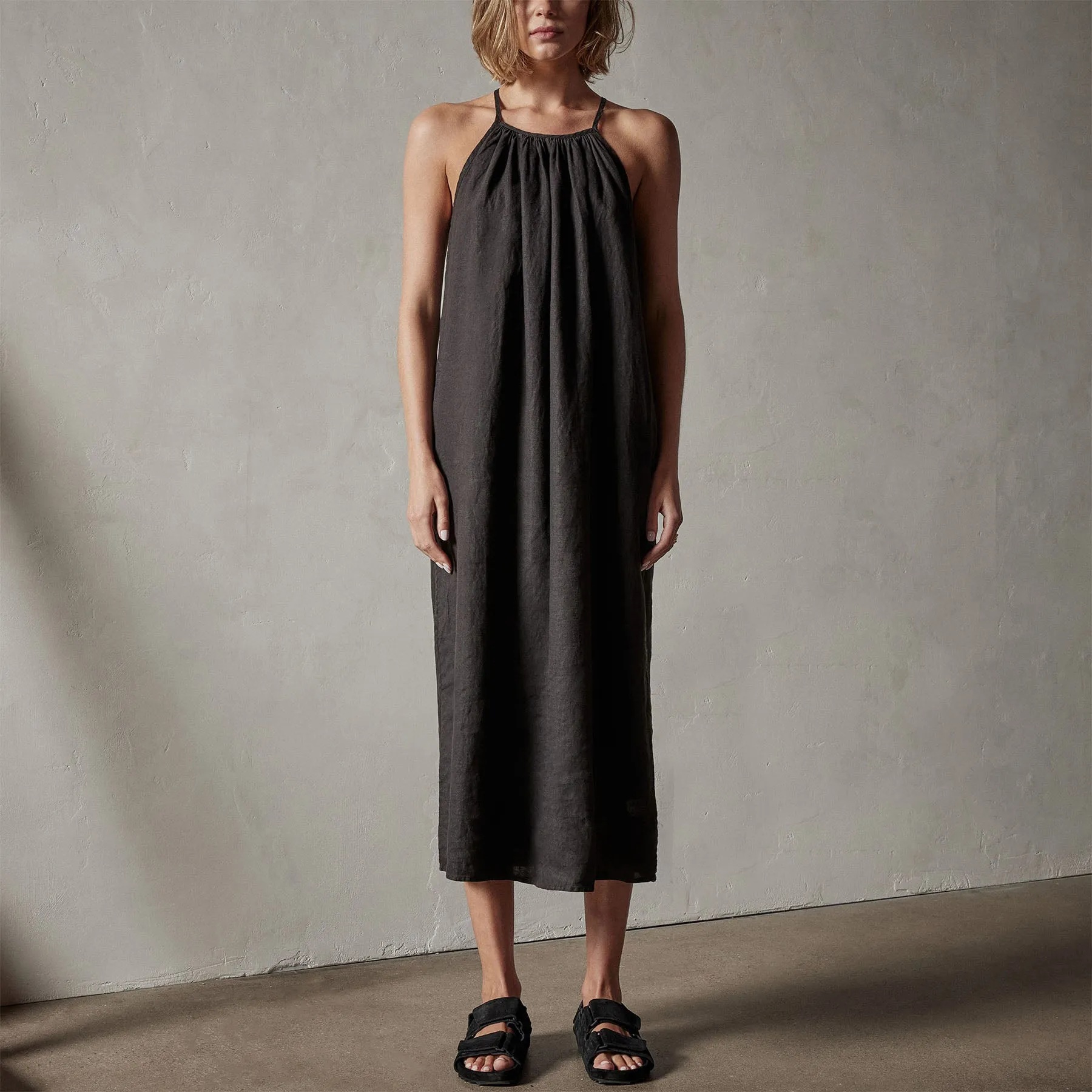 Linen Sun Dress - Black