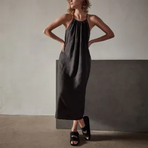Linen Sun Dress - Black