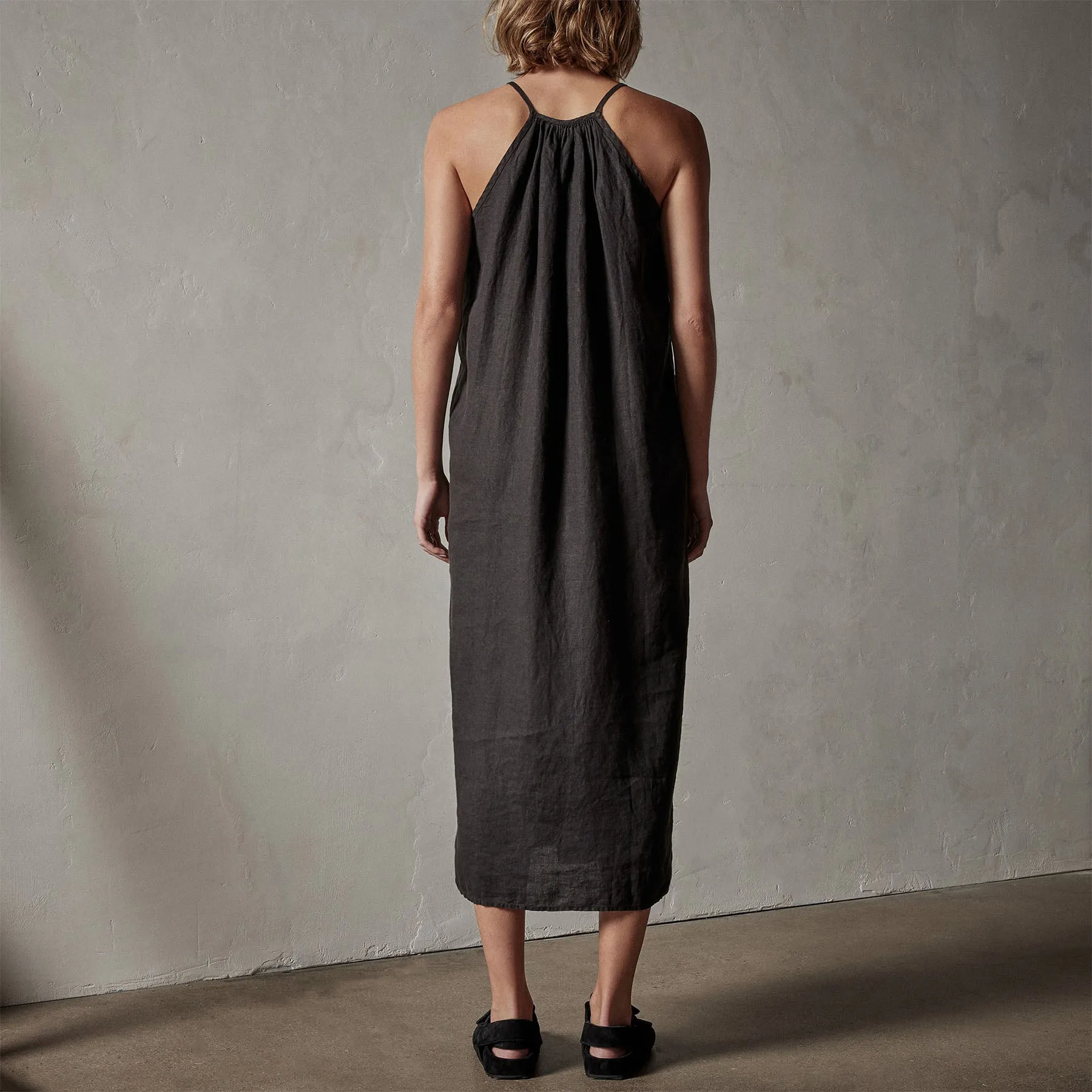 Linen Sun Dress - Black