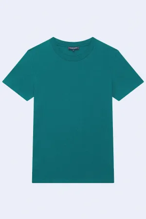 Lucio Linen Blend T-Shirt in Peacock Blue