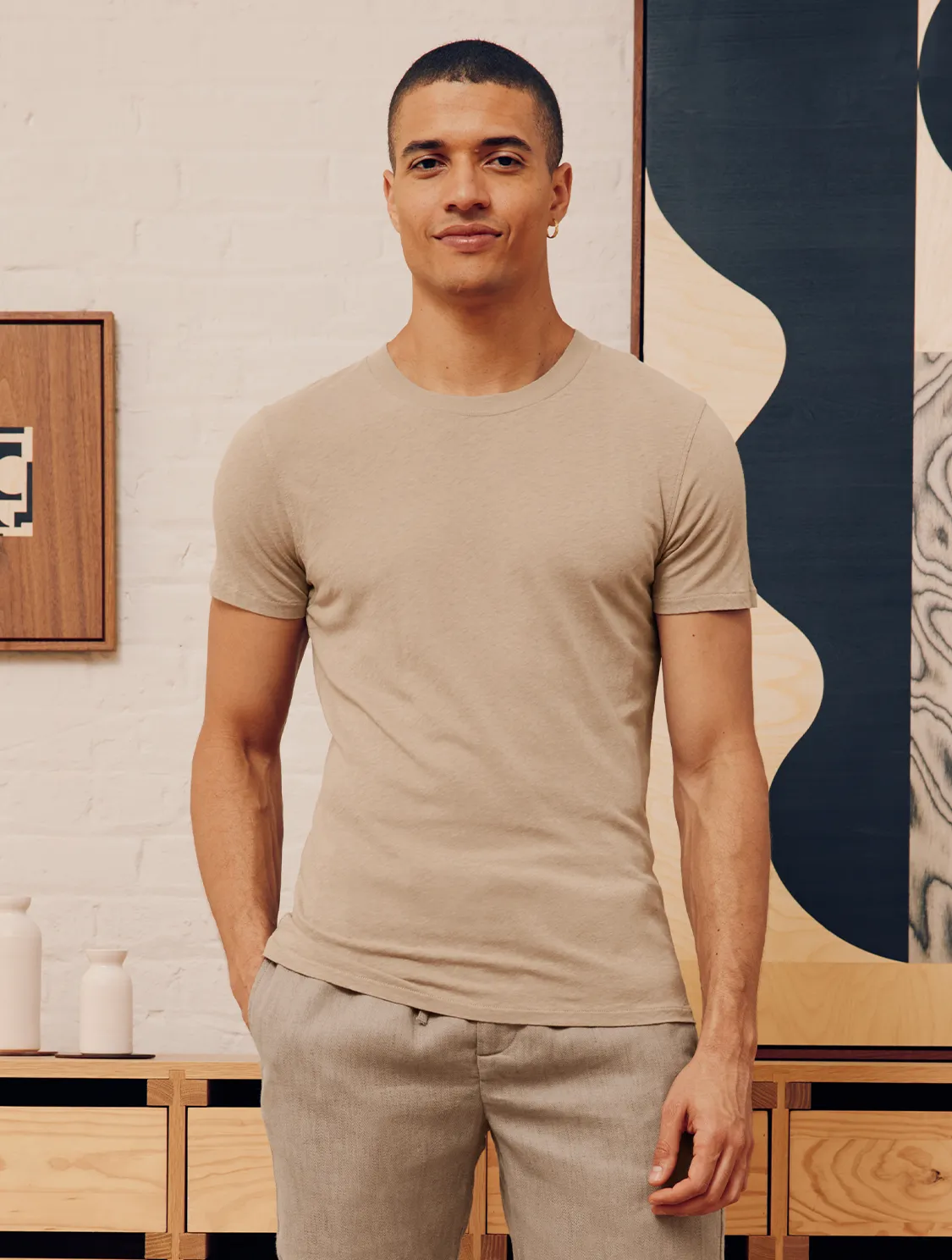 LUCIO LINEN-COTTON T-SHIRT