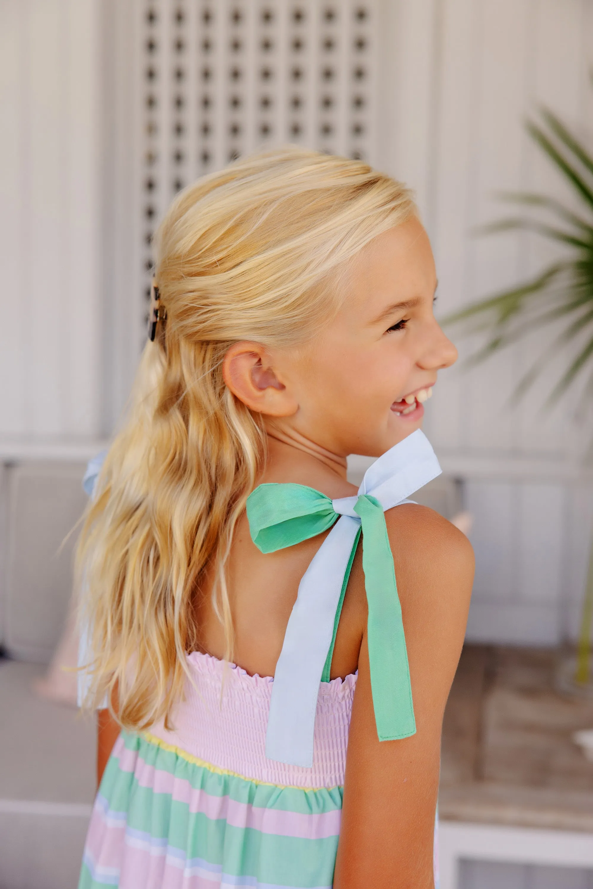Macie Midi Dress - Sarasota Stripe with Palm Beach, Buckhead Blue, & Grace Bay Green