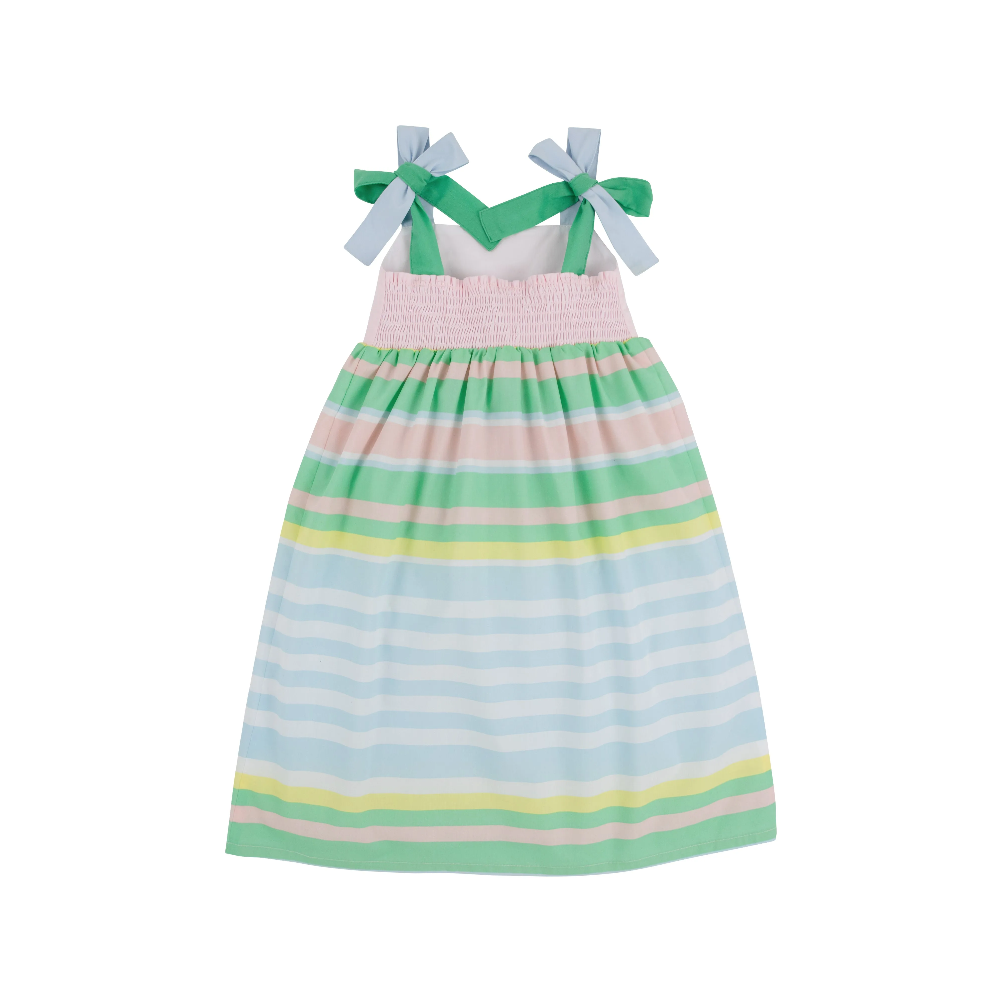 Macie Midi Dress - Sarasota Stripe with Palm Beach, Buckhead Blue, & Grace Bay Green