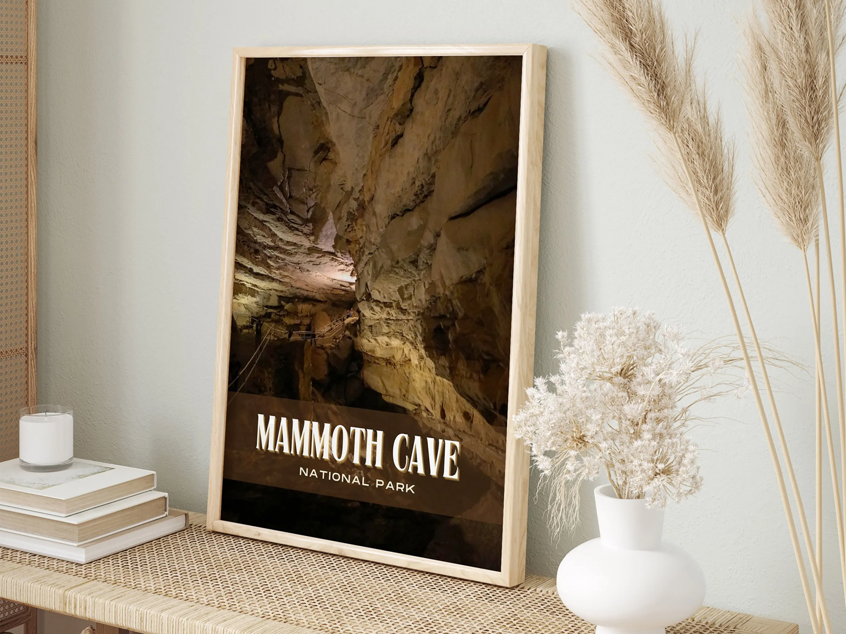 Mammoth Cave Retro Wall Art, Kentucky, USA