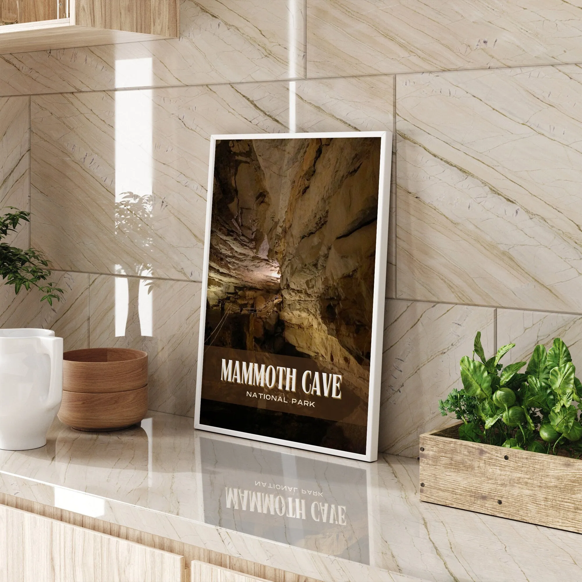 Mammoth Cave Retro Wall Art, Kentucky, USA