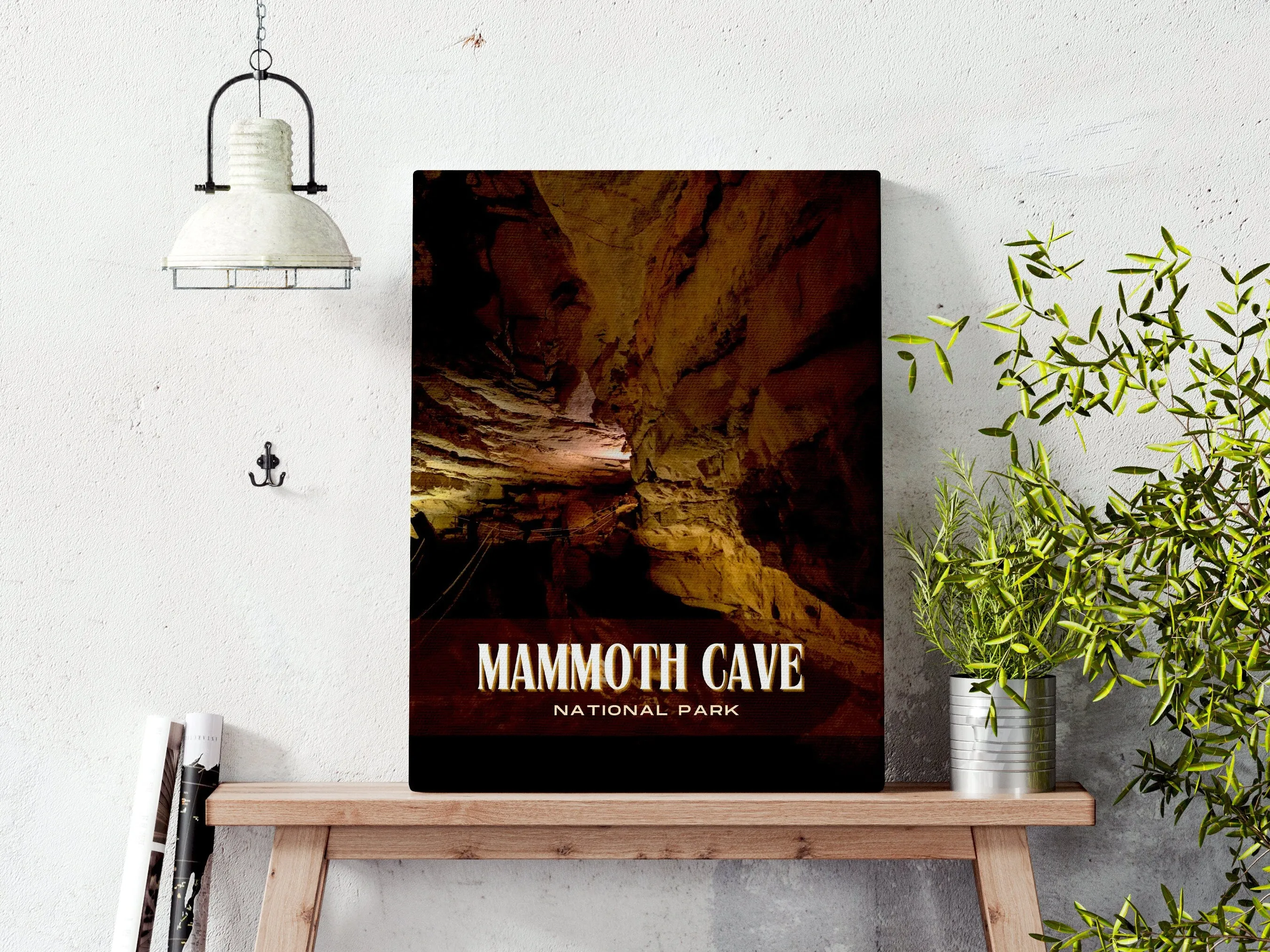 Mammoth Cave Retro Wall Art, Kentucky, USA