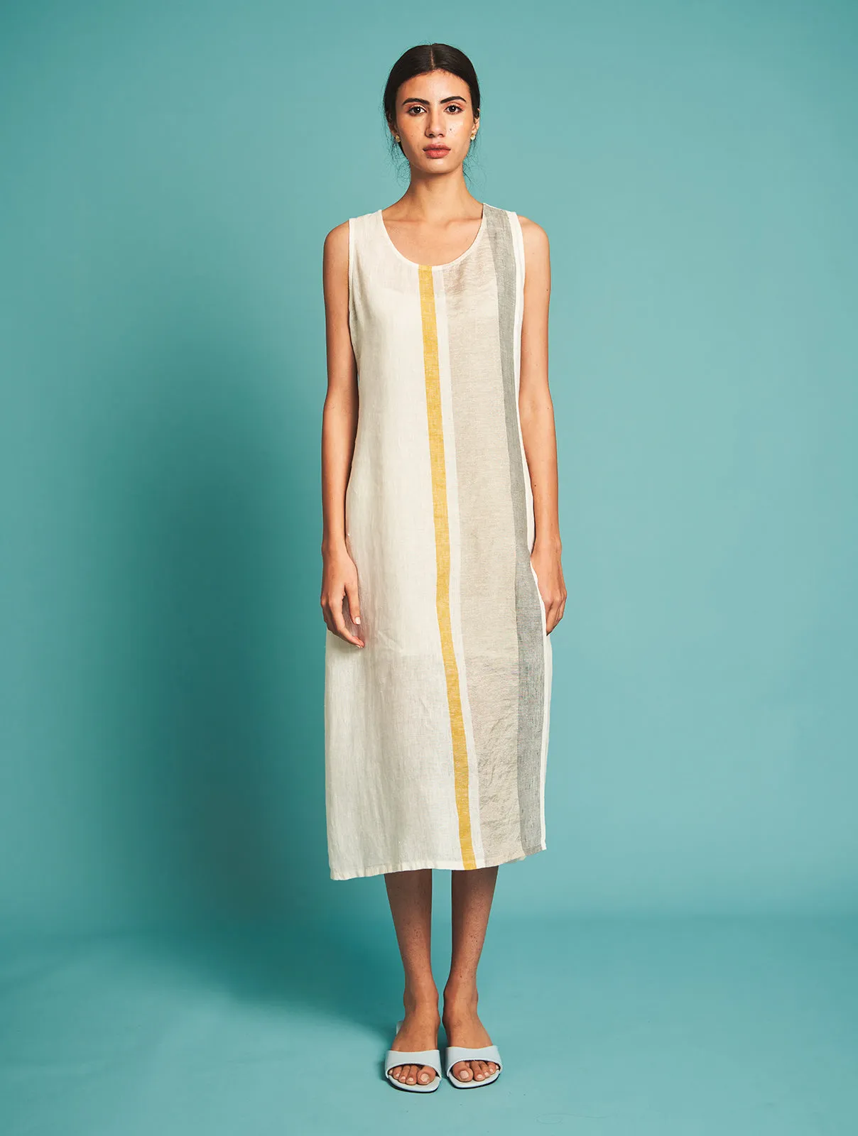 Manan   I   Niko Handloom Linen Kurta - Ivory I  Border Collection