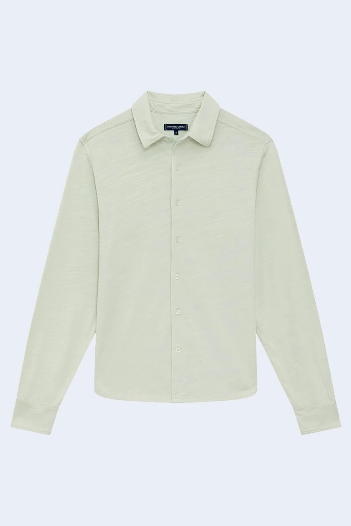Marcio Long Sleeve Linen Blend Jersey Flame Shirt in Mineral